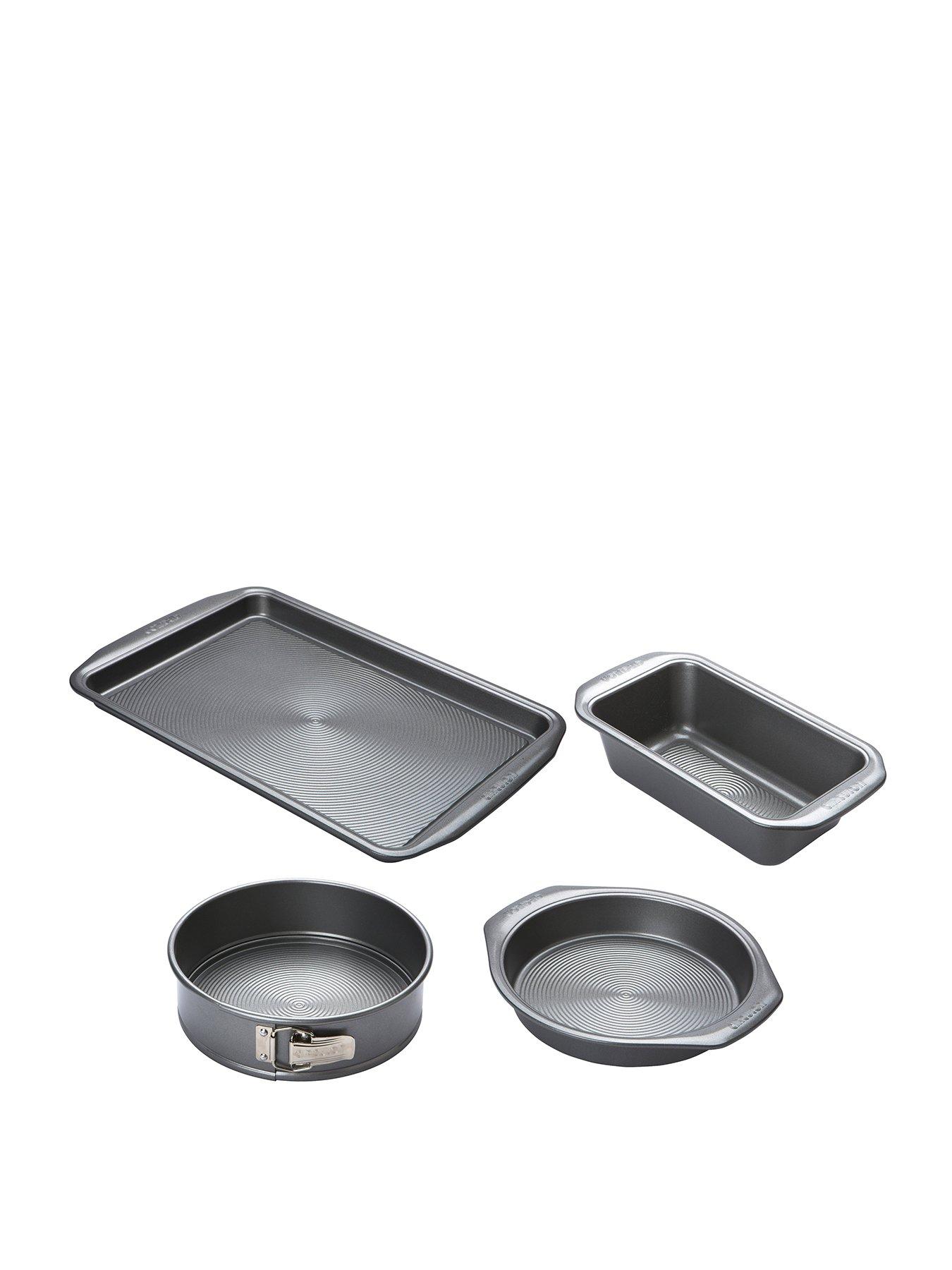 Product photograph of Circulon Momentum Bakeware 4 Piece Set - Oven Tray Round Cake Tin Loaf Tin Springform Tin from very.co.uk