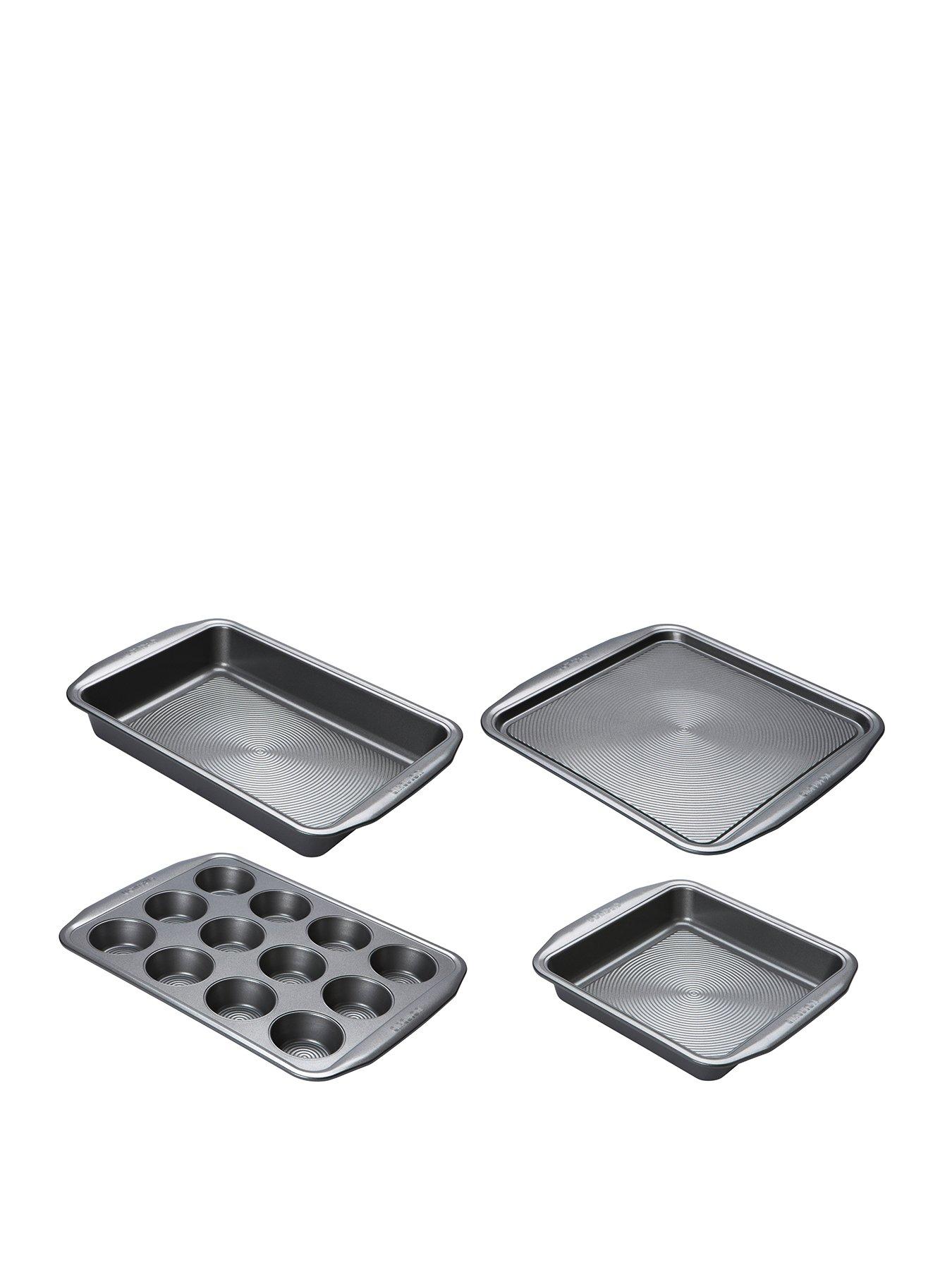 Product photograph of Circulon Momentum Bakeware 4 Piece Set - Rectangular Square Cake Tins Muffin Tray Square Baking Tray from very.co.uk