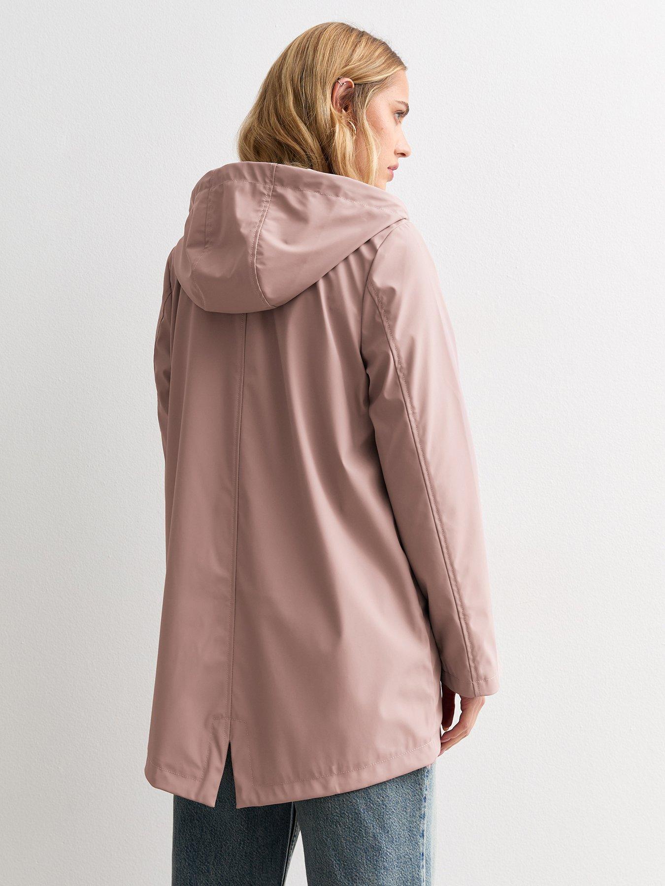 Pink Unlined Hooded Raincoat