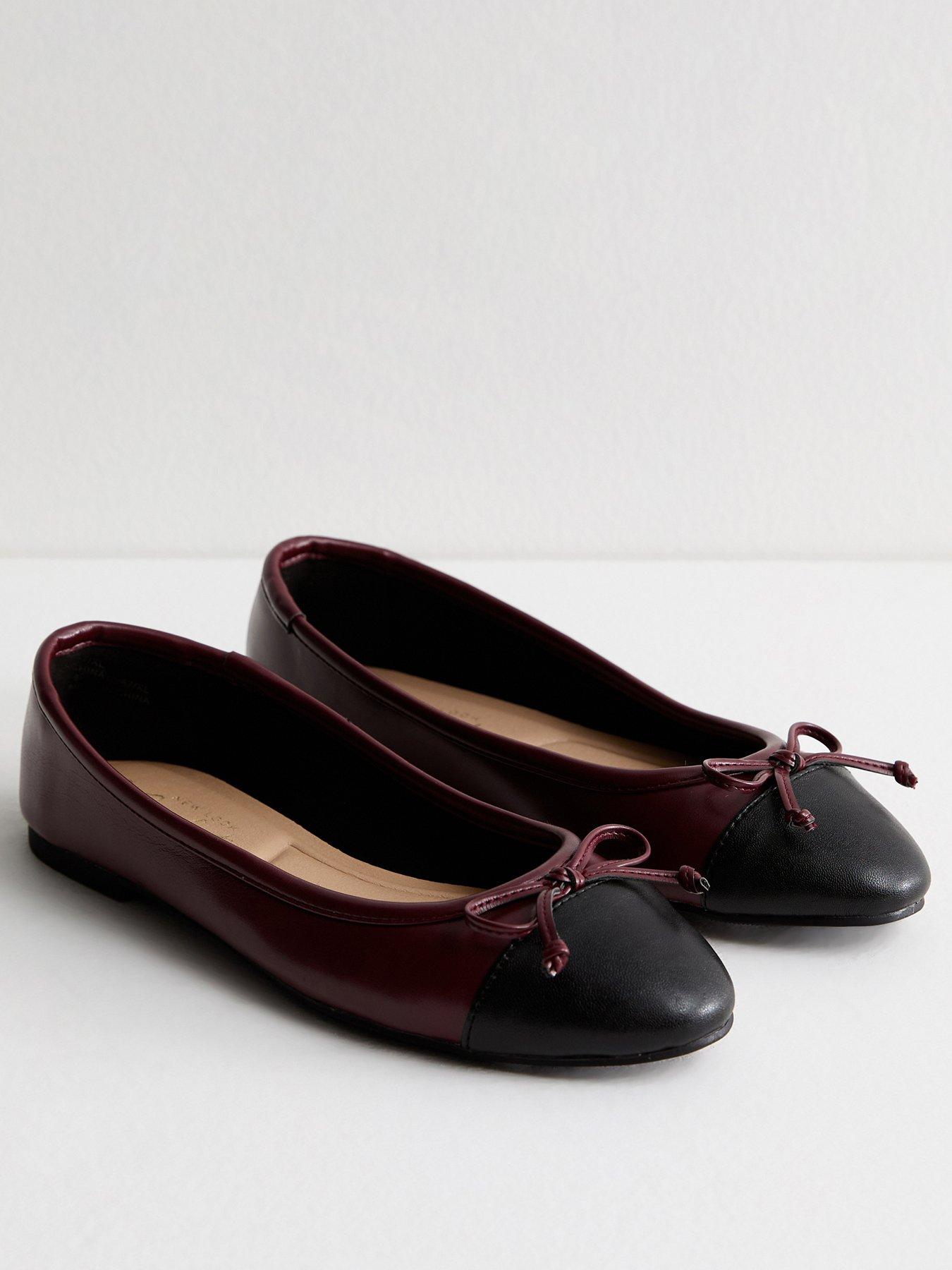 Image 2 of 5 of New Look Ballerina Flats - Black/Red