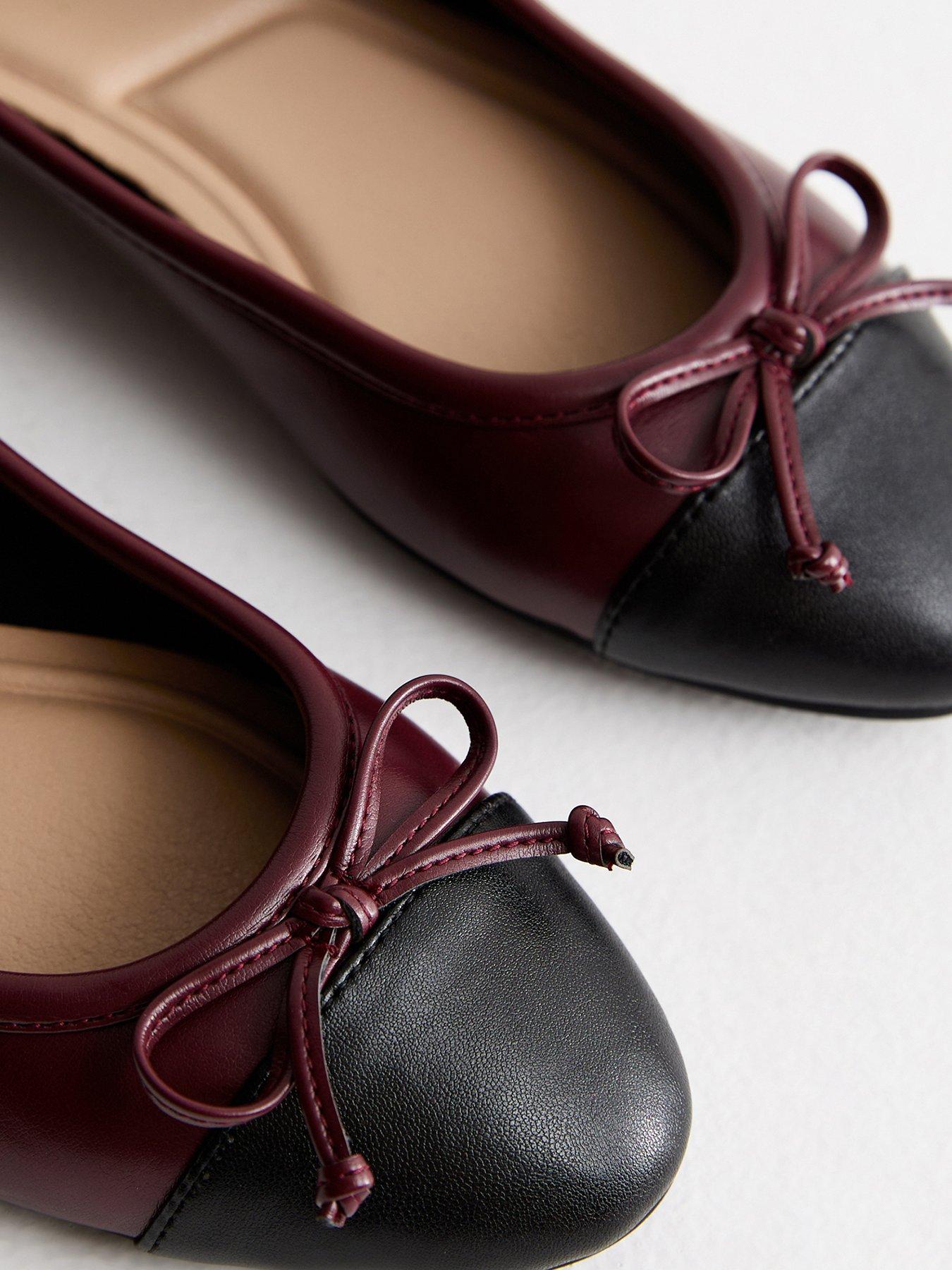 Image 4 of 5 of New Look Ballerina Flats - Black/Red