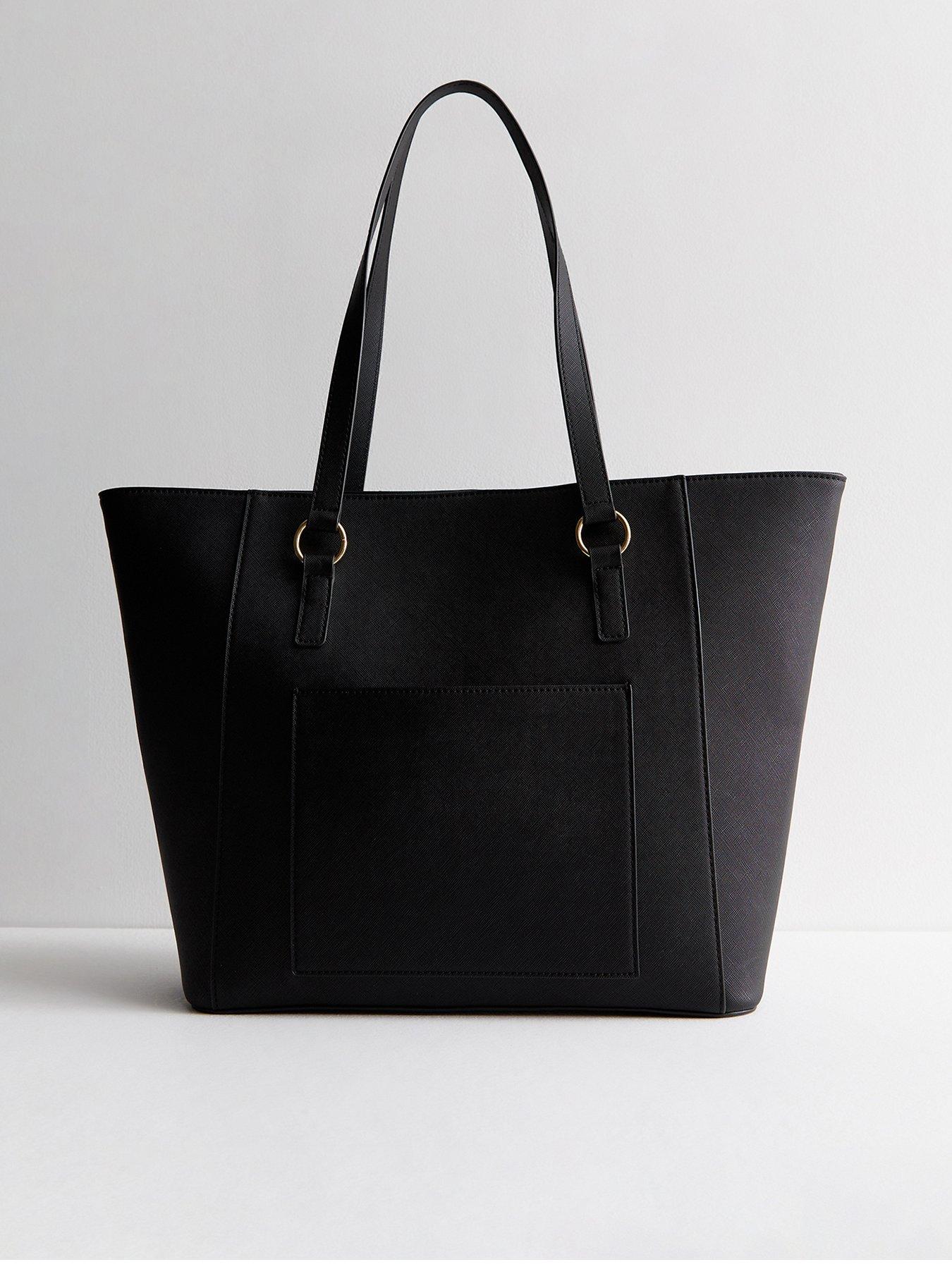 Black tote bag new look best sale