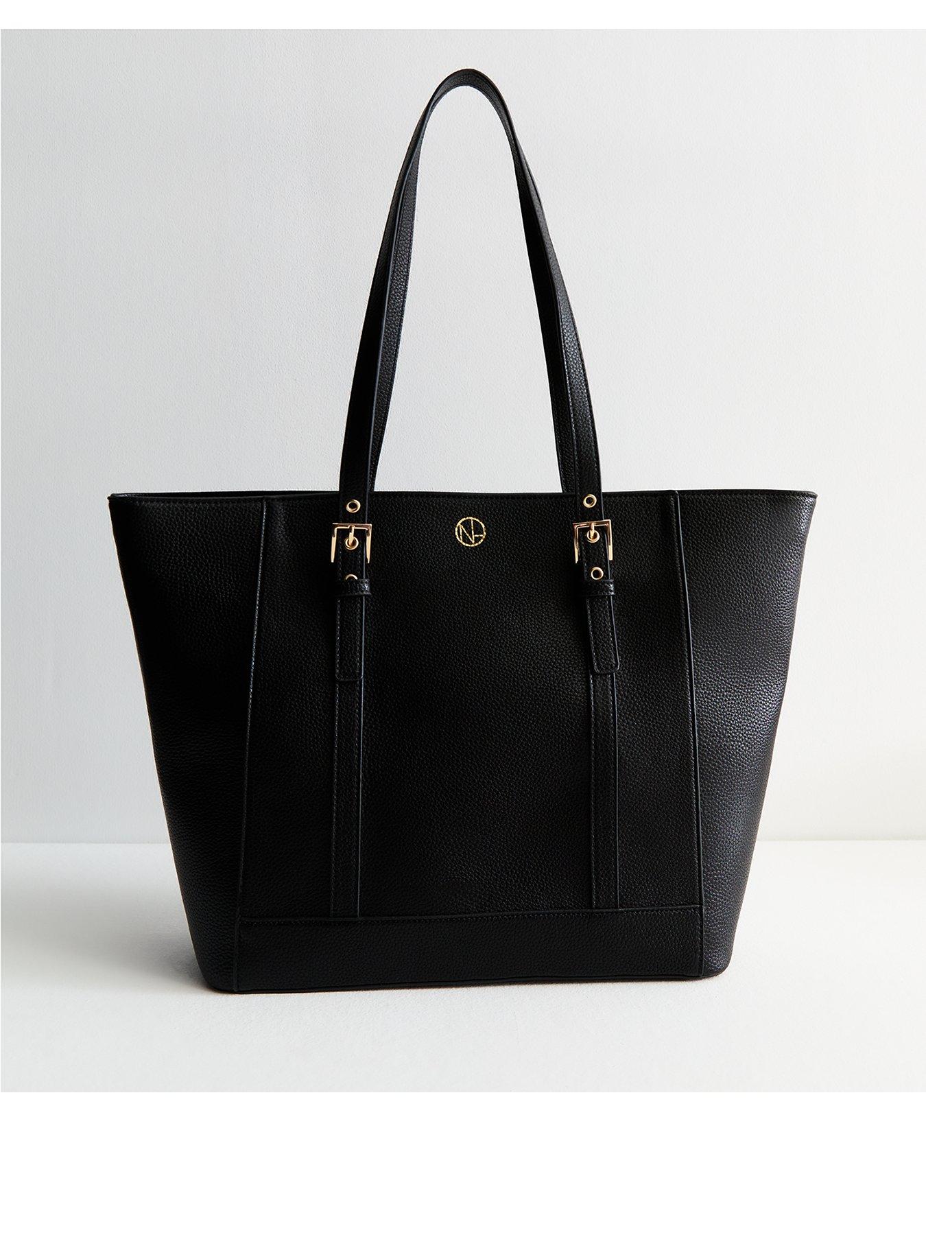 New Look Black Leather look Trio Tote Bag Very