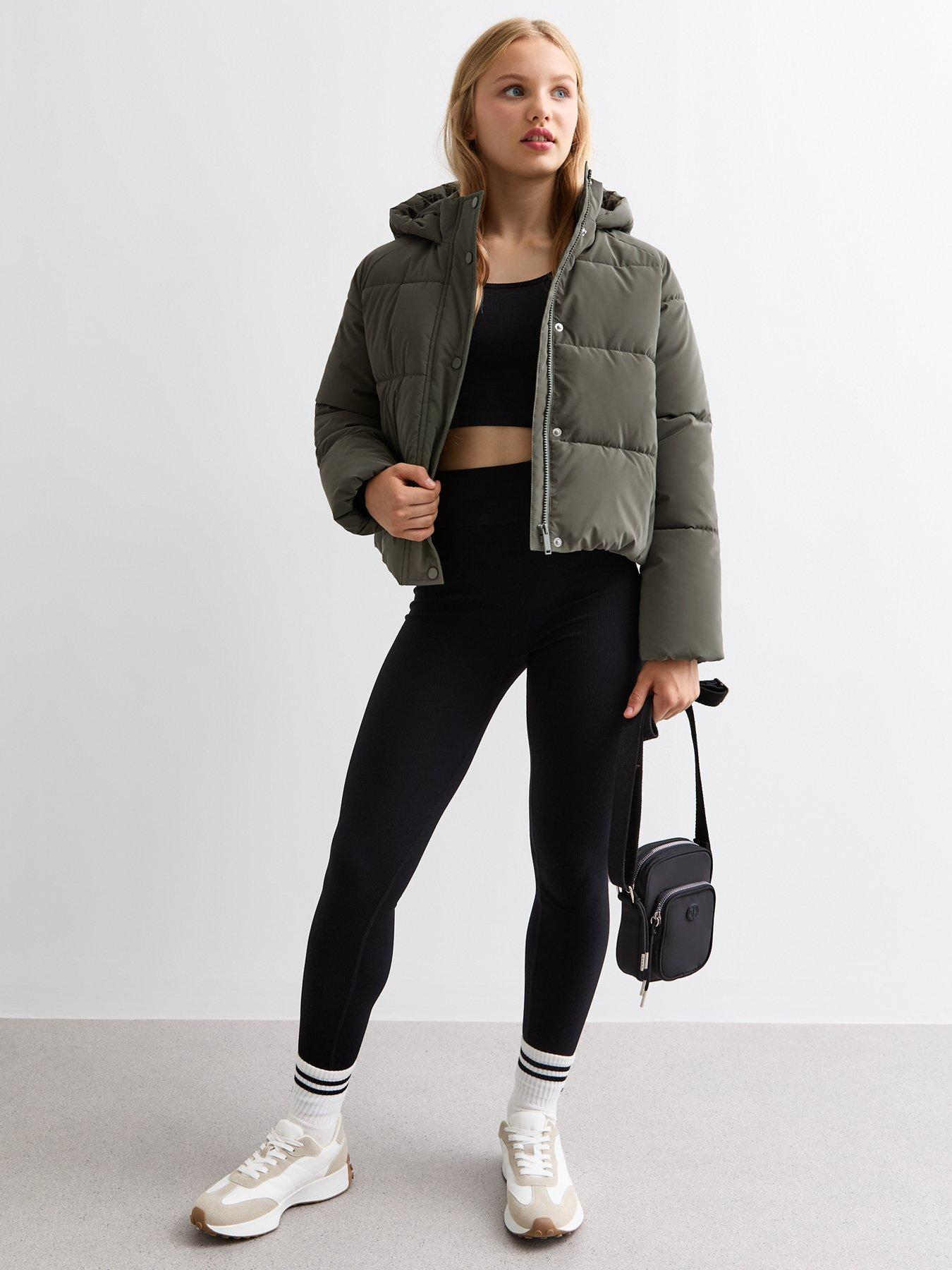 New Look 915 Girls Olive Hooded Coated Padded Coat Very