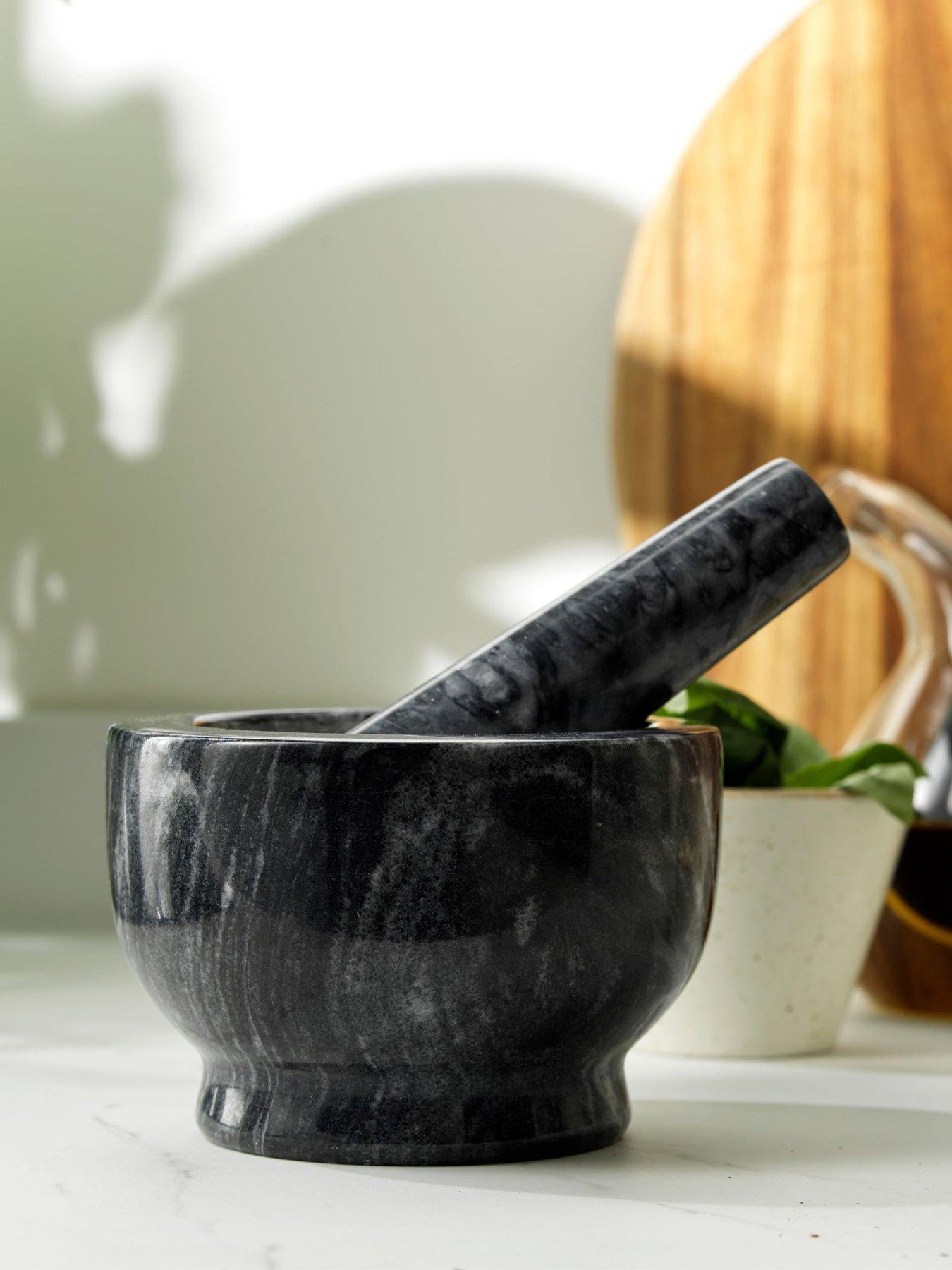 Product photograph of Salter Black Marble Pestle And Mortar from very.co.uk