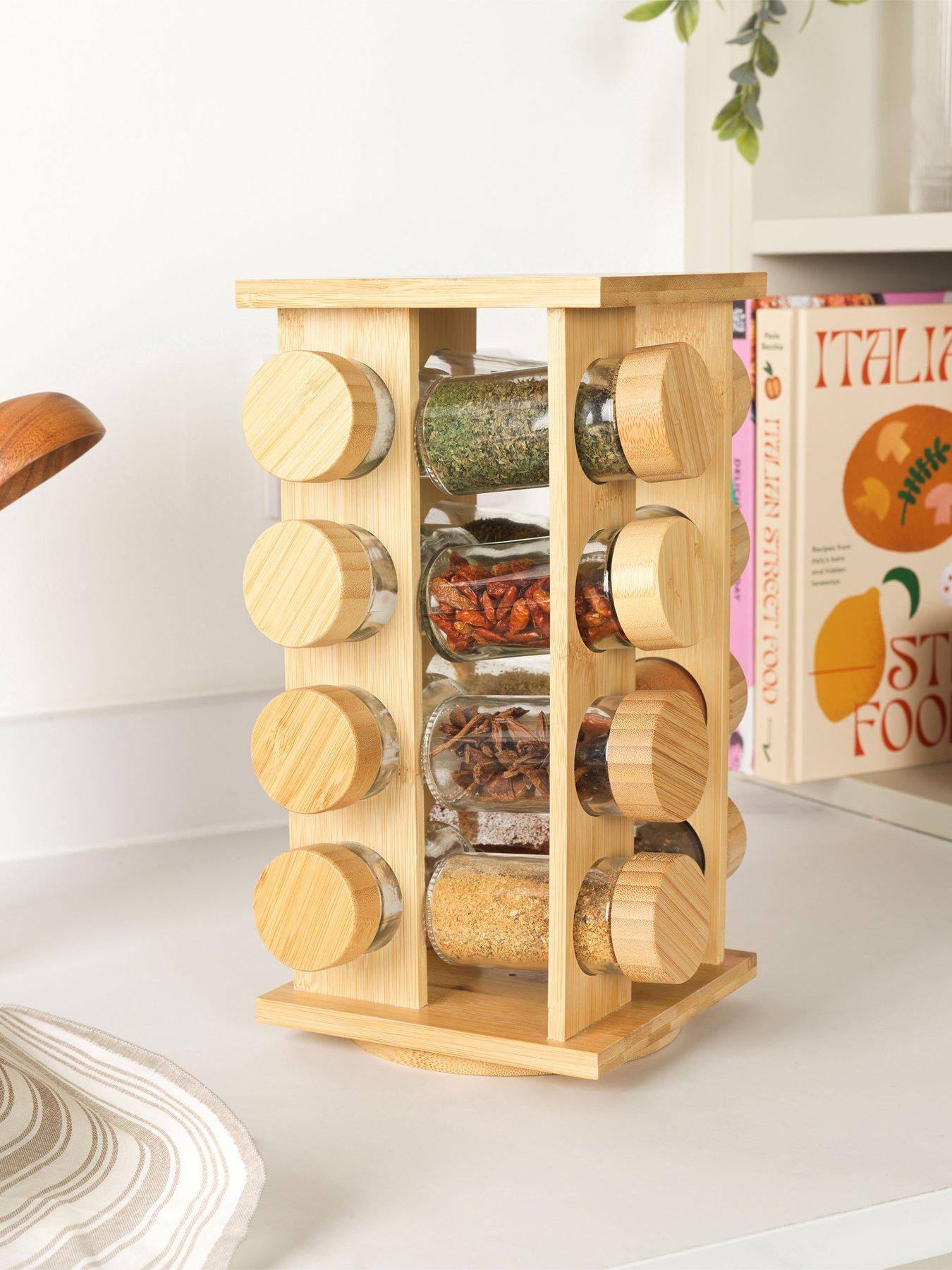 Product photograph of Salter Bamboo 16 Piece Spice Rack from very.co.uk
