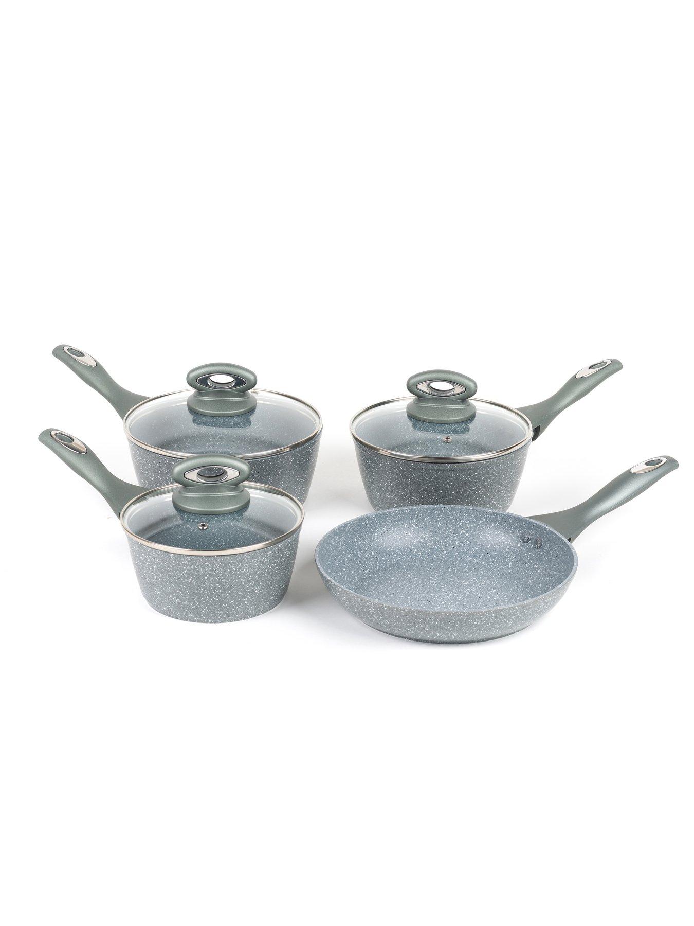 Image 2 of 6 of Salter Marblestone 4-Piece Pan Set - Grey