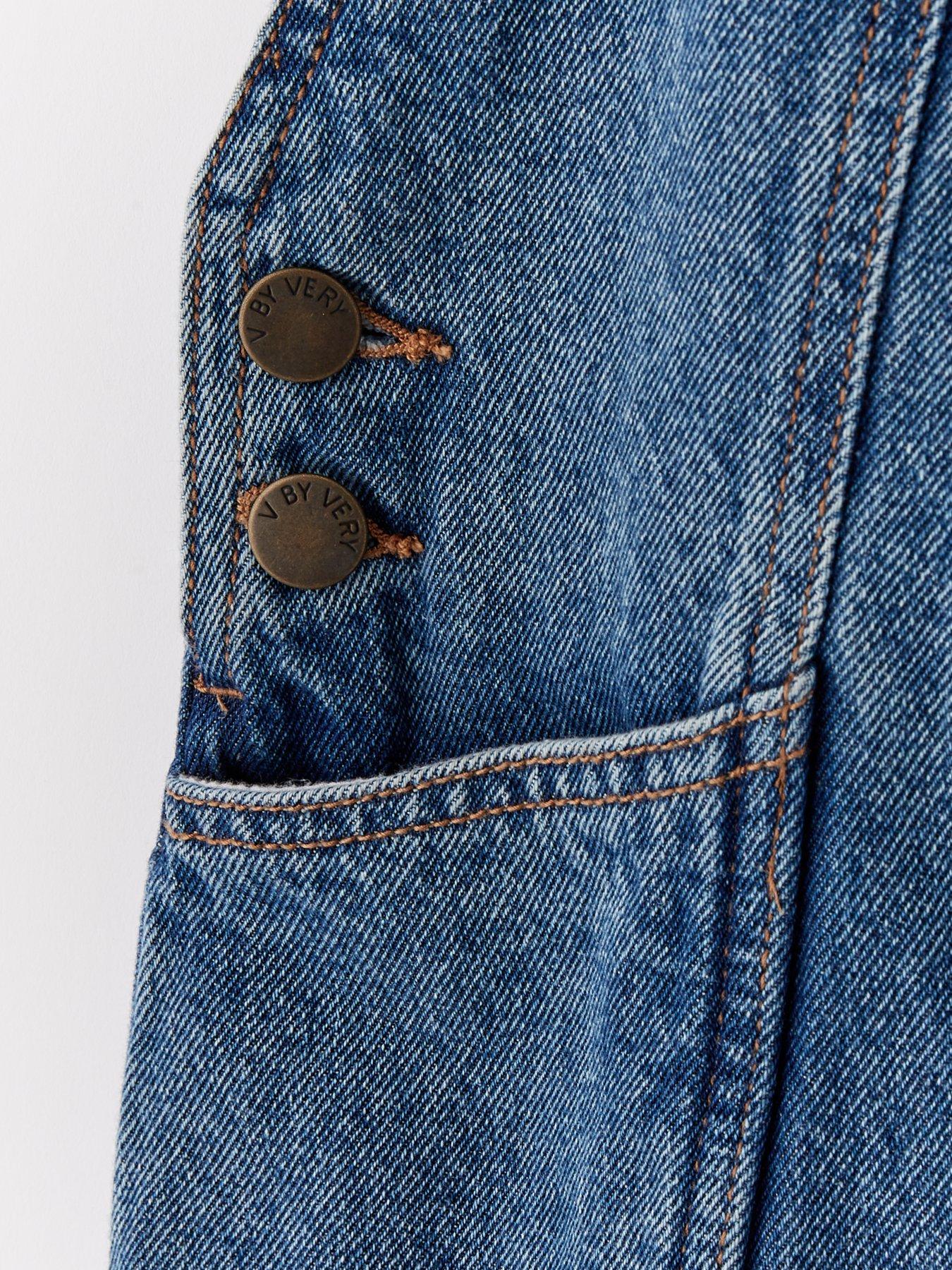 Image 4 of 4 of V by Very Girls Denim Pinafore
