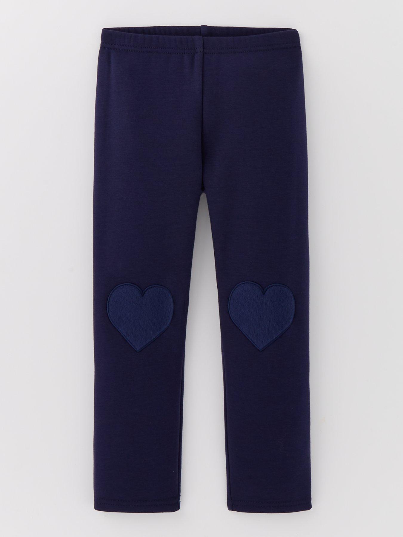 undefined Girls Fleece Lined Leggings - Navy