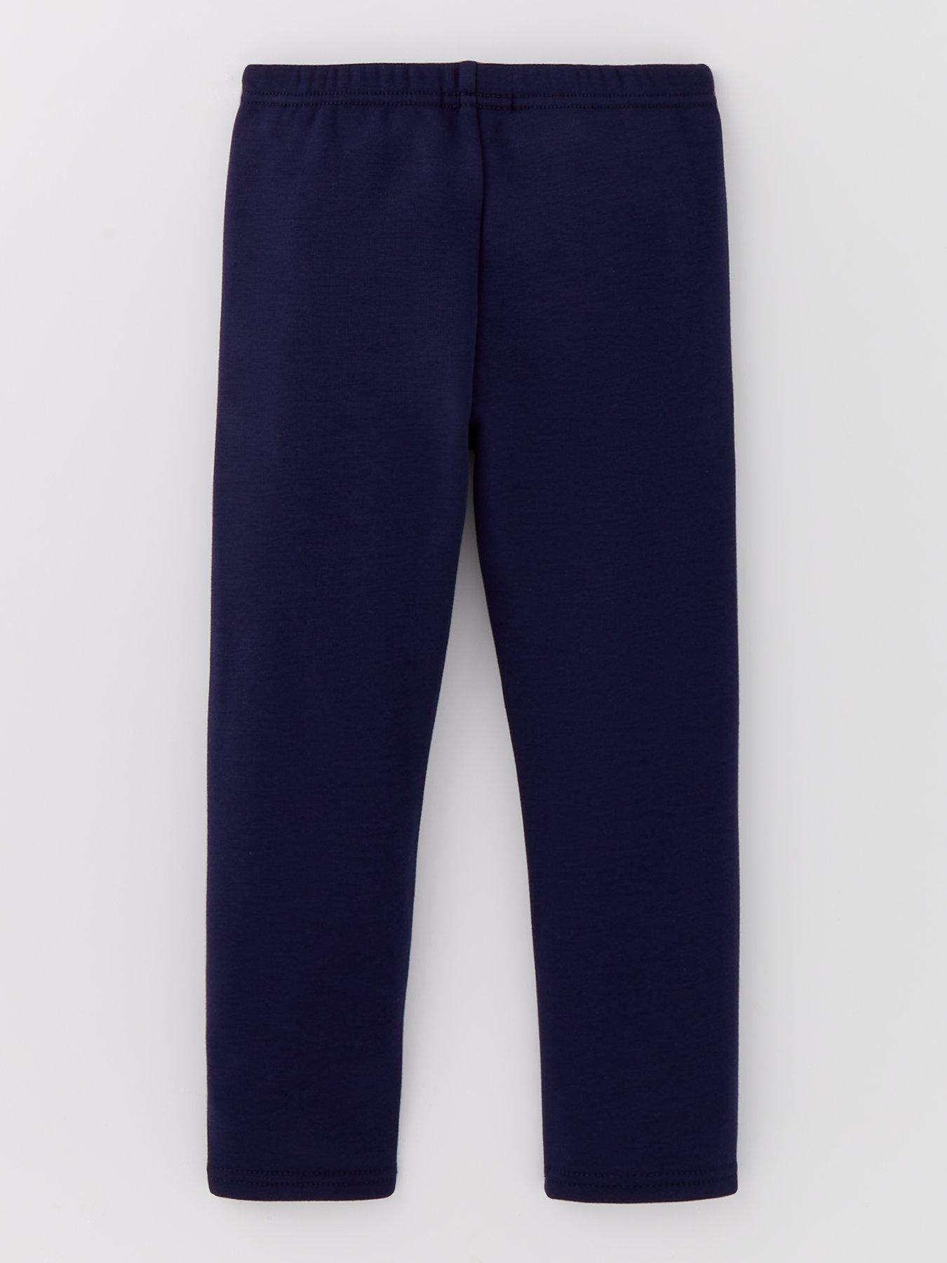 Girls Fleece Lined Leggings Navy