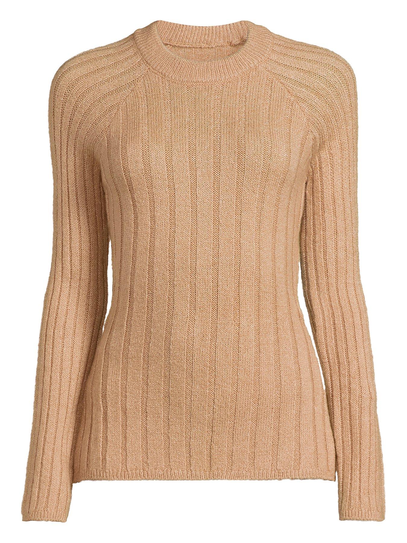 Image 4 of 4 of Michelle Keegan Tie Back Knitted Jumper - Beige