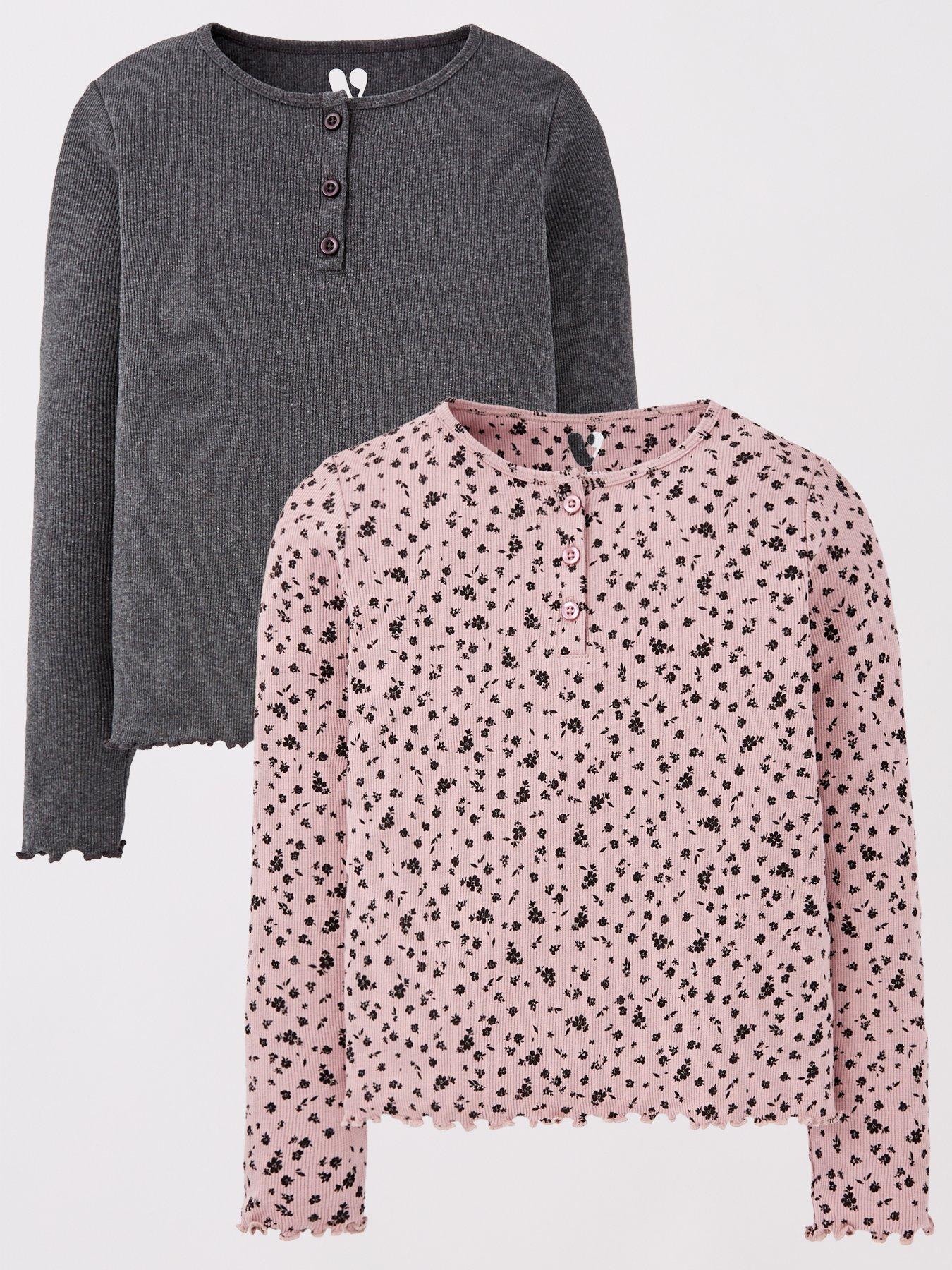 undefined Girls 2 Pack Long Sleeve T-Shirt - Multi