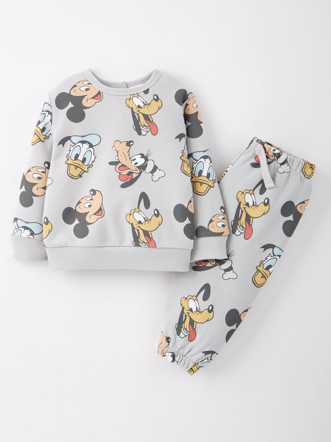 undefined Baby Disney Mickey Mouse 2 Piece All Over Print Sweat And Jogger Set
