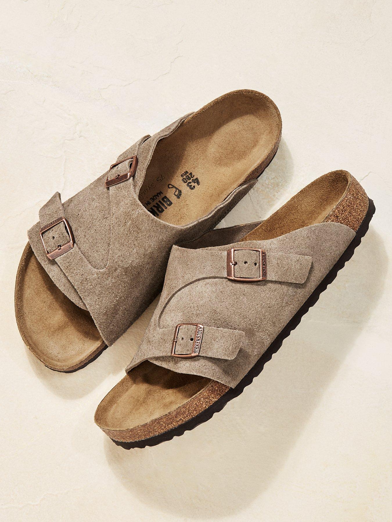 Birkenstock Men's Zurich Suede Sandals, Beige, Size 9, Men