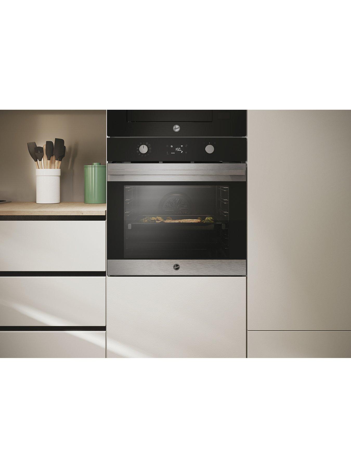 Image 2 of 7 of Hoover HO6 C5B3YTX 78L Single Oven, 16F + WiFi, Pyro clean, Smart (Rotary) UX, Airfry, Telescopic -&nbsp;Black Glass &amp; Stainless Steel