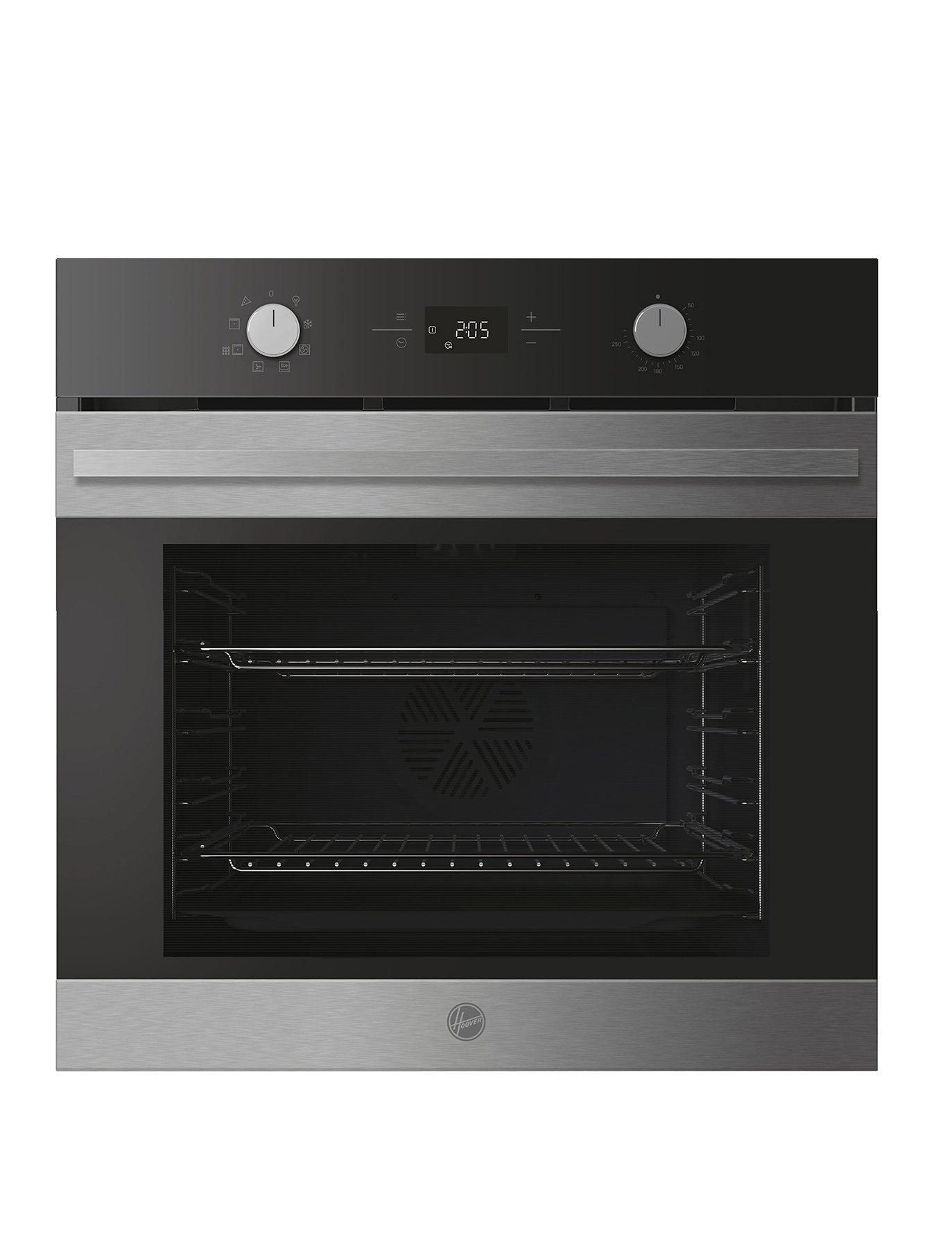 Hoover HO6 H3T1HTX 78L Single Oven, TBCF, Steam clean, Timer (Rotary) UX - Black Glass  &  Stainless Steel