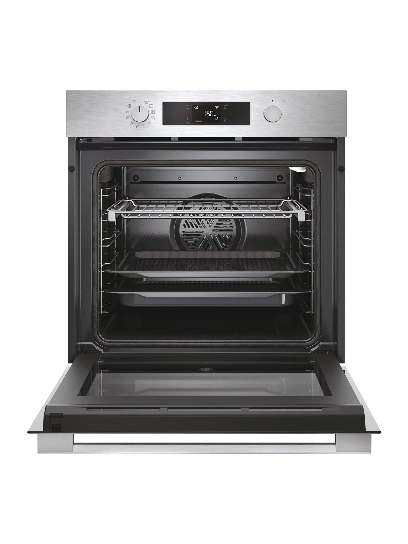 Image 2 of 7 of Hoover HO6 H5B3HTX 78L Single Oven, 16F + WiFi, Steam clean, Smart (Rotary) UX, Airfry, Telescopic -&nbsp;Black Glass &amp; Stainless Steel