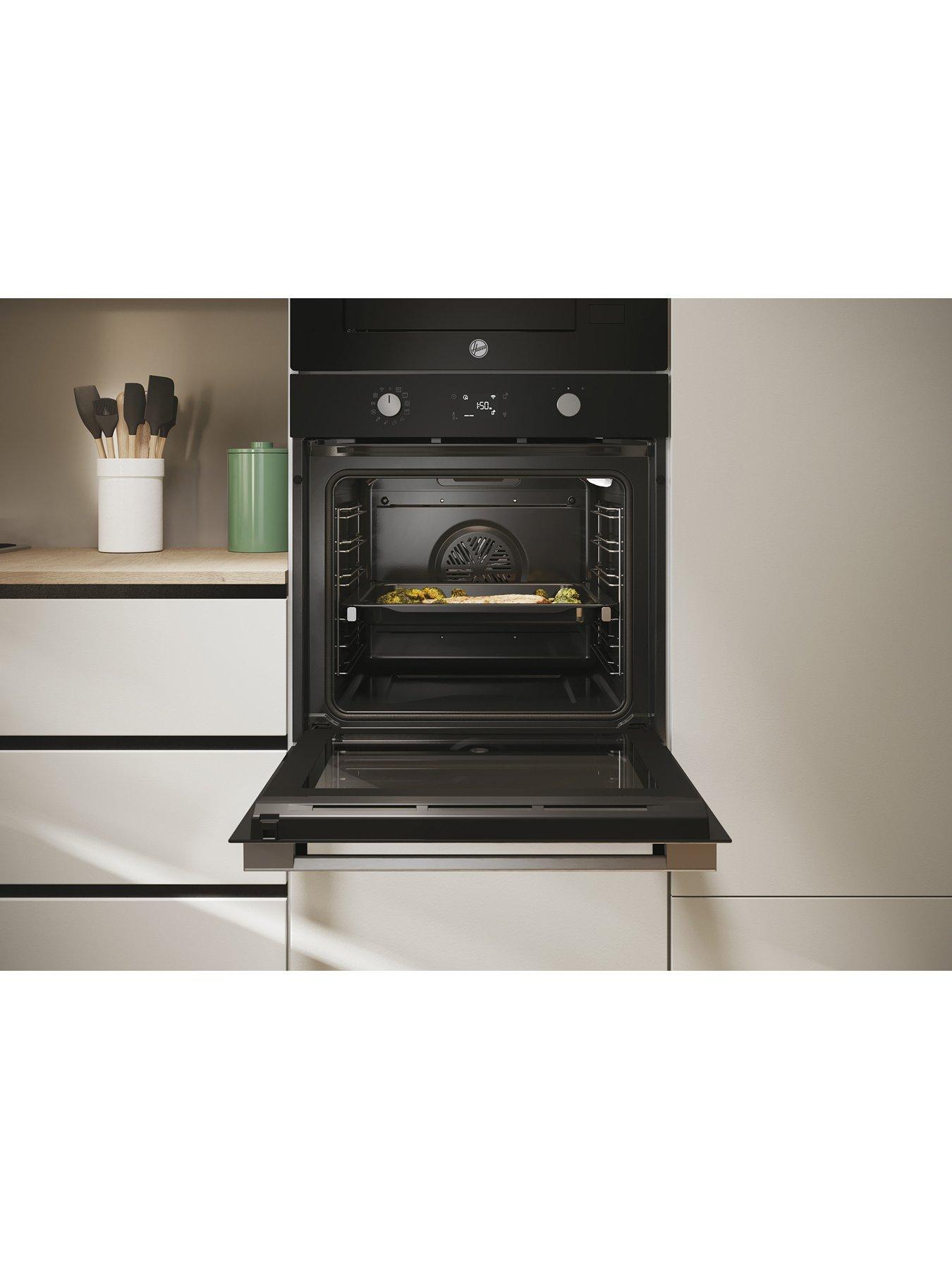 Image 5 of 7 of Hoover HO6 H5B3HTX 78L Single Oven, 16F + WiFi, Steam clean, Smart (Rotary) UX, Airfry, Telescopic -&nbsp;Black Glass &amp; Stainless Steel