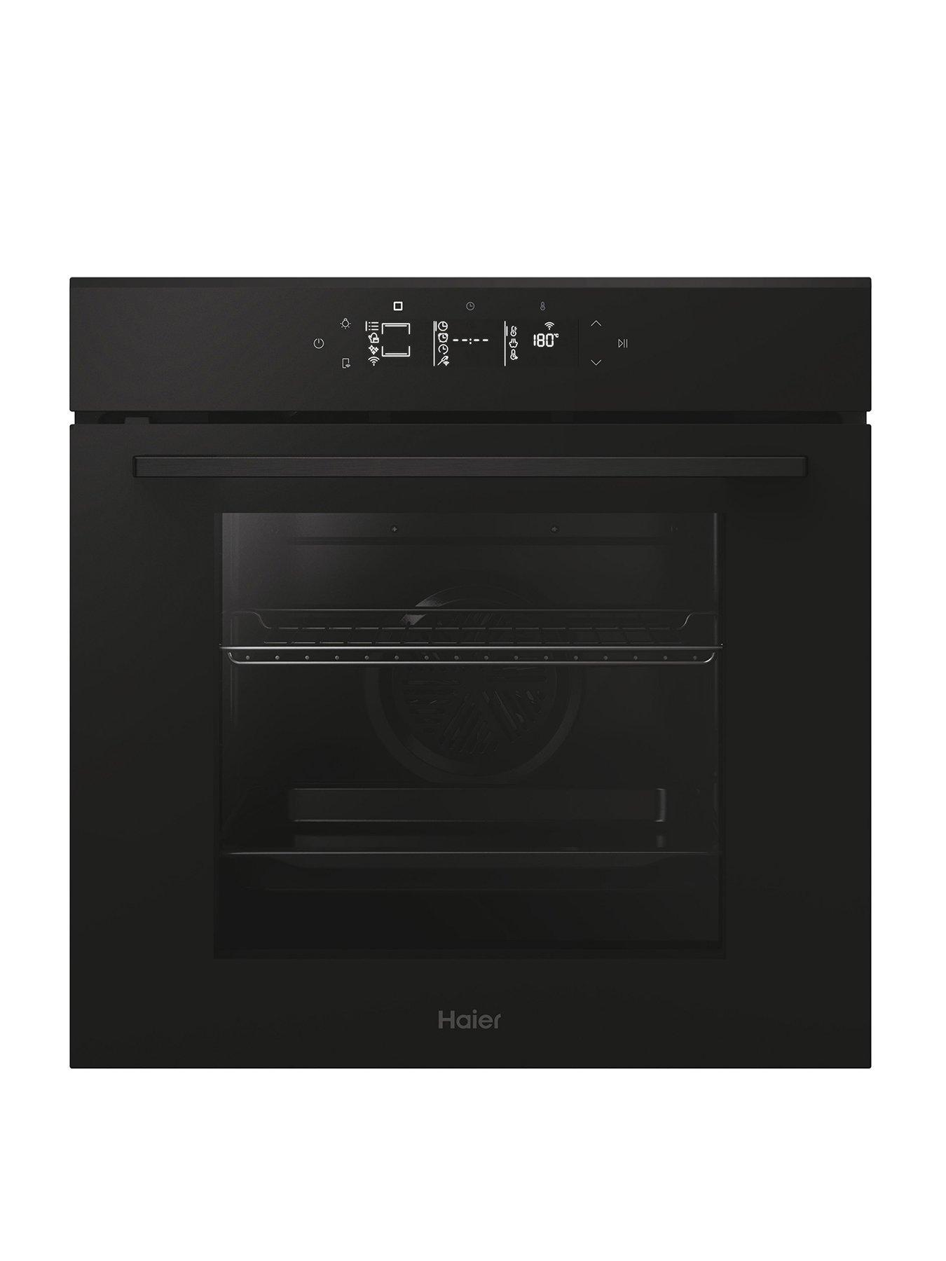 Image 1 of 7 of Haier H6 ID25G3YTB1 78L Single Oven, 25F + WiFi, Pyro clean, Graphic UX, Telescopic, Airfry - Black &amp; Black Glass