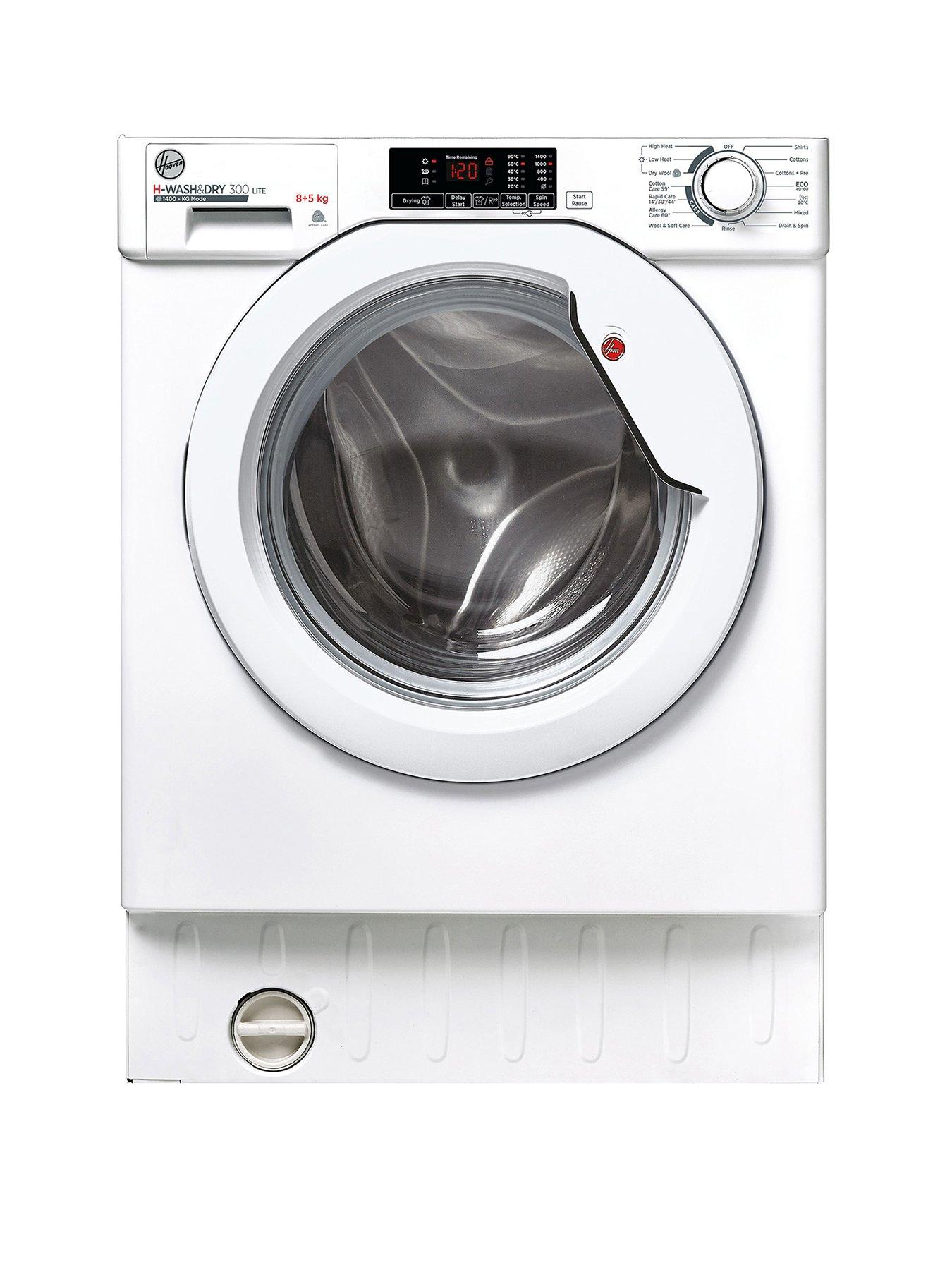 Product photograph of Hoover H-wash Amp Dry 300 Lite Hbd 485d1e 1-80 Integrated 8 5kg Washer Dryer 1400 Spin E Rated - White - Washer Dryer With Installation from very.co.uk