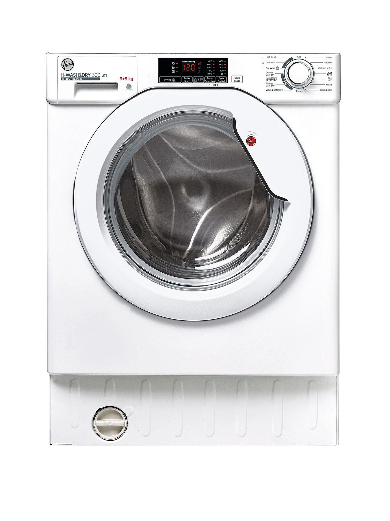 Product photograph of Hoover H-wash Amp Dry 300 Lite Hbd 495d1e 1-80 Integated 9 5kg Washer Dryer 1400 Spin E Rated - White - Washer Dryer With Installation from very.co.uk