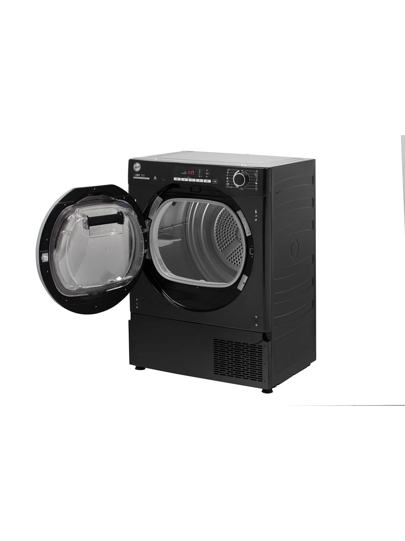 Image 4 of 7 of Hoover H DRY 300 PRO BATDH7A1TCEB-80 Integrated 7Kg Heat Pump Tumble Dryer, WiFi Enabled, A+ Rated - Black With Chrome Door
