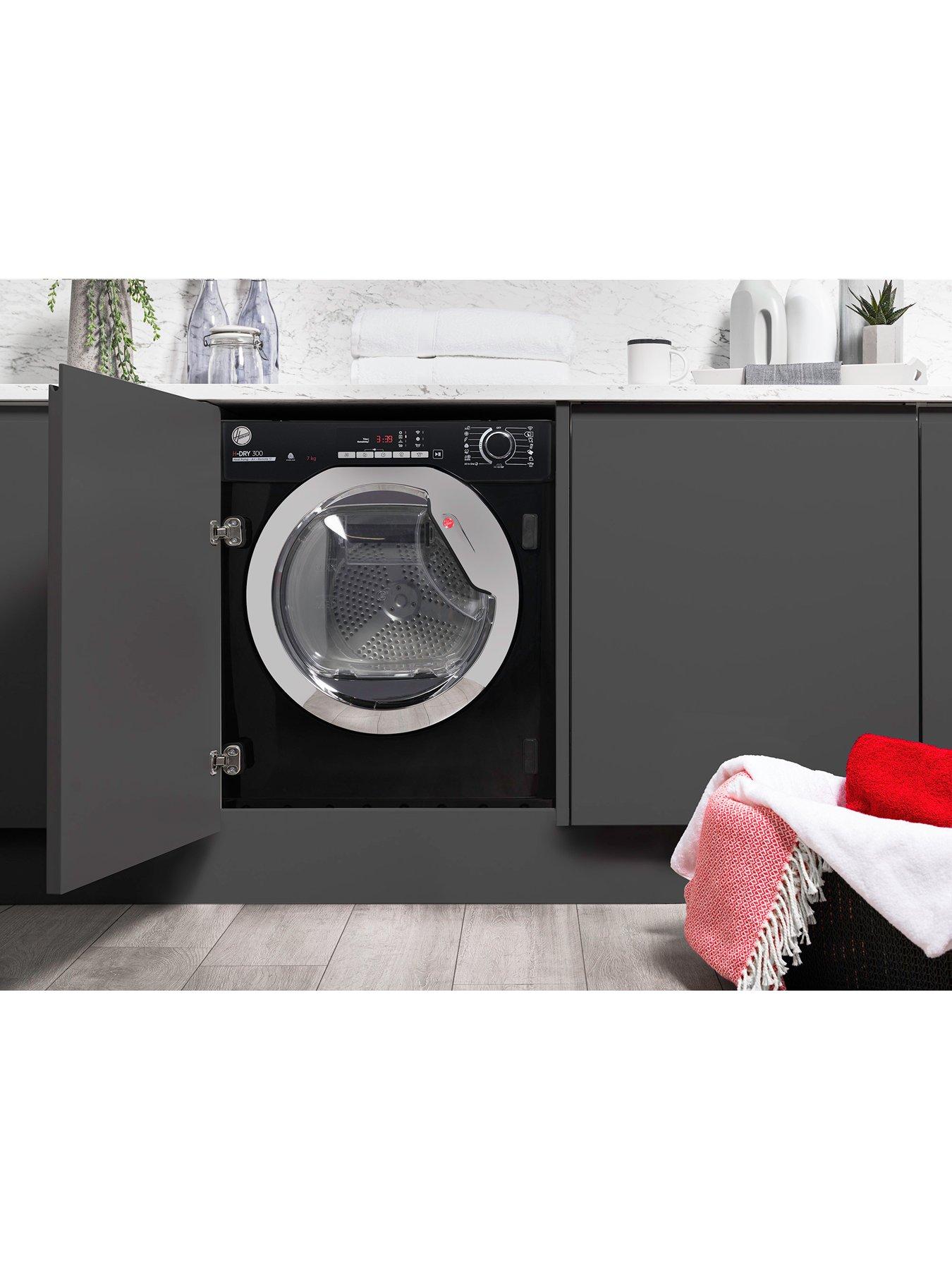 Image 6 of 7 of Hoover H DRY 300 PRO BATDH7A1TCEB-80 Integrated 7Kg Heat Pump Tumble Dryer, WiFi Enabled, A+ Rated - Black With Chrome Door
