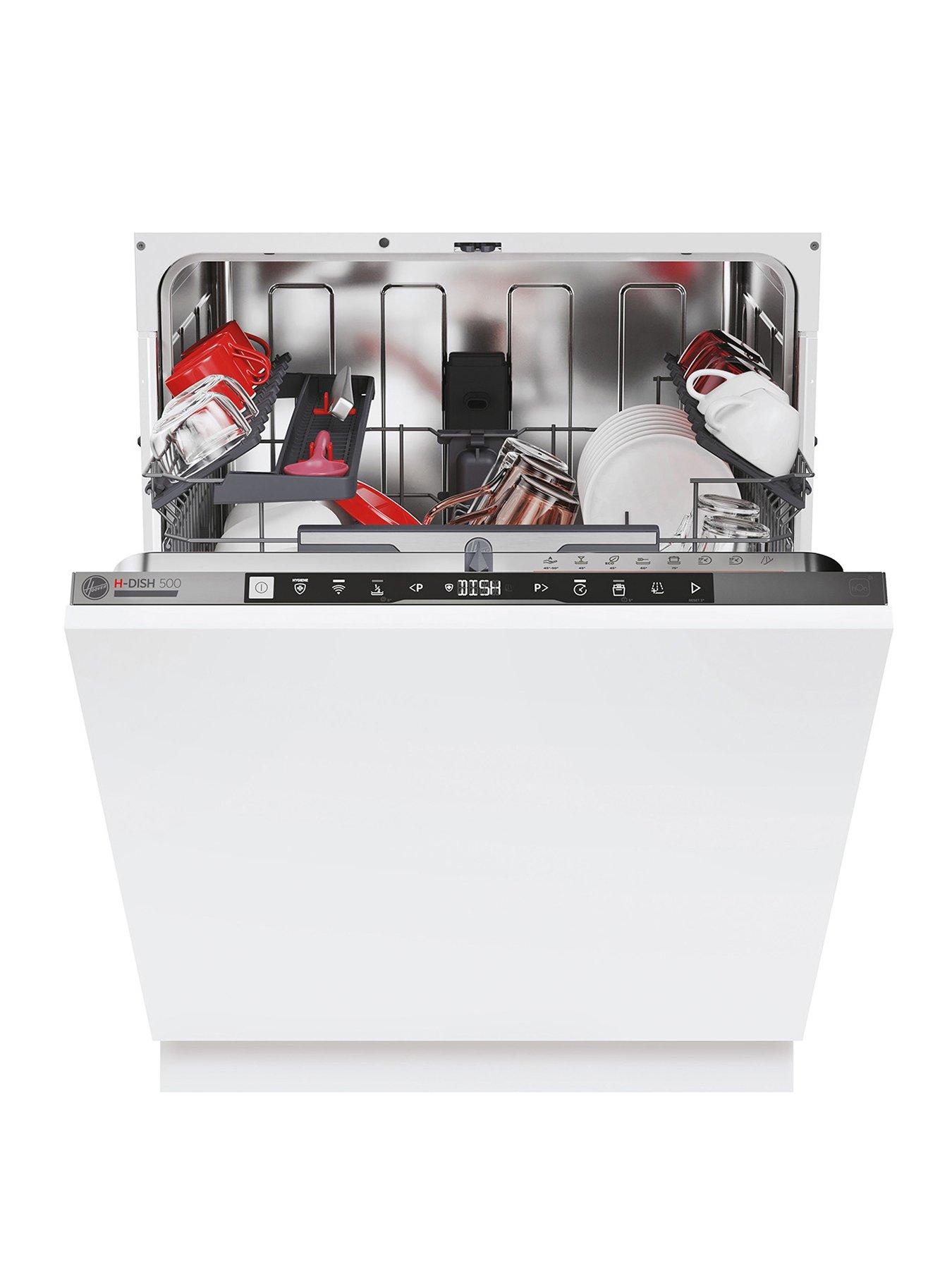 Hoover H-DISH 500 HI 5C6F0S-80 60cm Wide Fullsize Integrated 15-Place Dishwasher, WiFi Enabled, C Rated - Silver