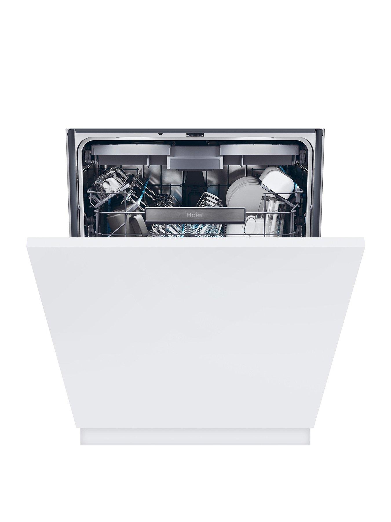 Haier Washlens Plus XS 4B4S3FSB-80 Full Size Fully Integrated 14 Place Dishwasher, WiFi Enabled, B Rated - Black
