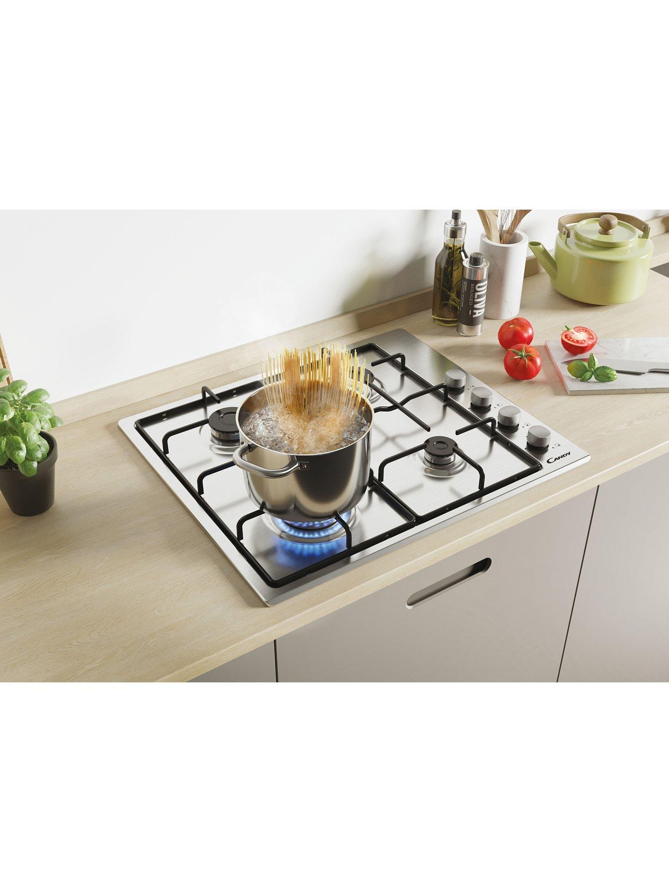Image 5 of 6 of Candy CHW6LX 60 cm Gas Hob, 4 burner, side control, enamel pan stands -&nbsp;Stainless Steel Stainless Steel