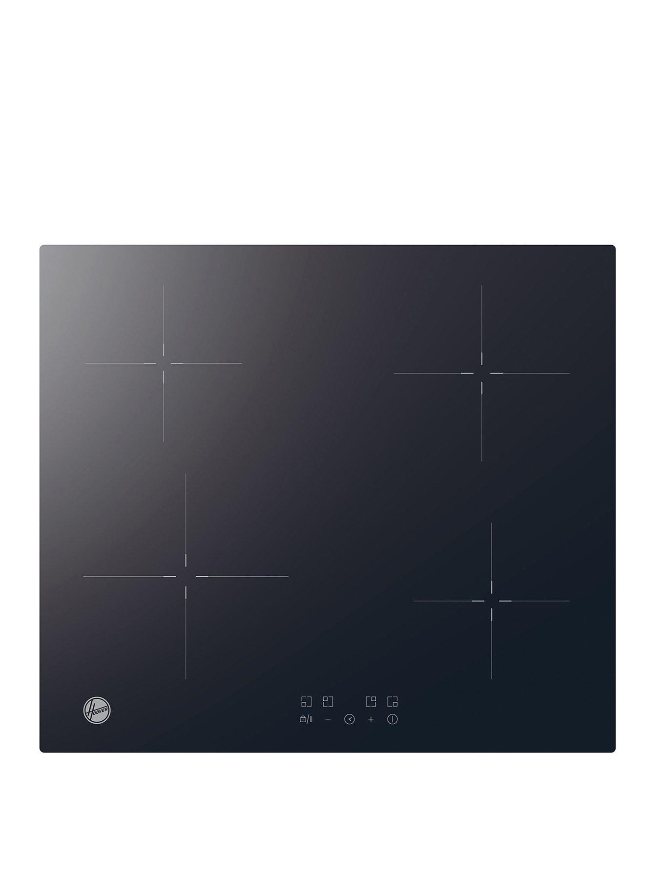 Hoover HI642BCB 60 cm Induction Hob, 4 zones (with boosters), front touch control, power management - Black glass Black Glass