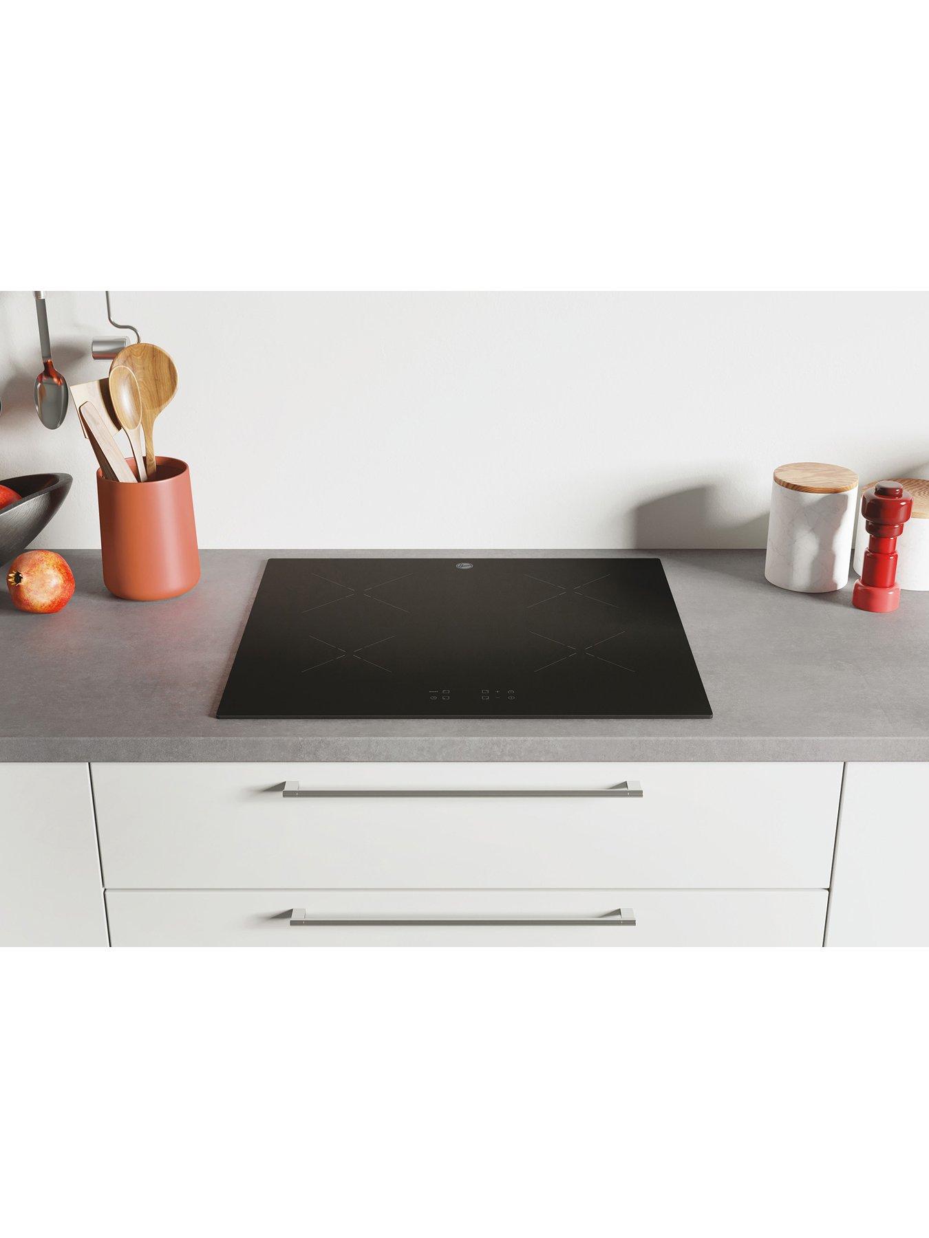 Image 2 of 5 of Hoover HI642BCB 60 cm Induction Hob, 4 zones (with boosters), front touch control, power management -&nbsp;Black glass Black Glass