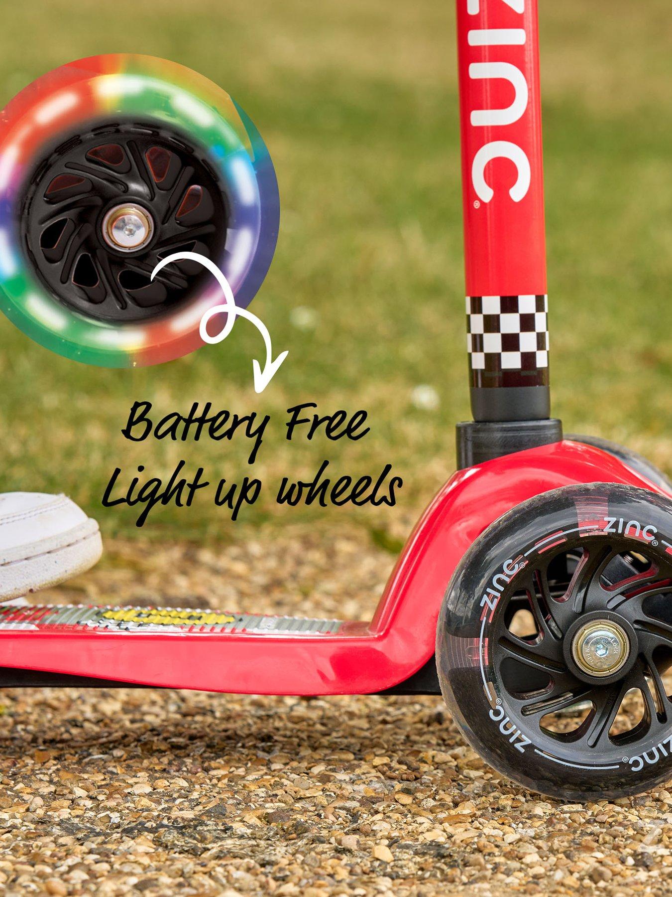 Image 6 of 8 of Zinc Three Wheeled Light Up Explorer Scooter - Racing Car