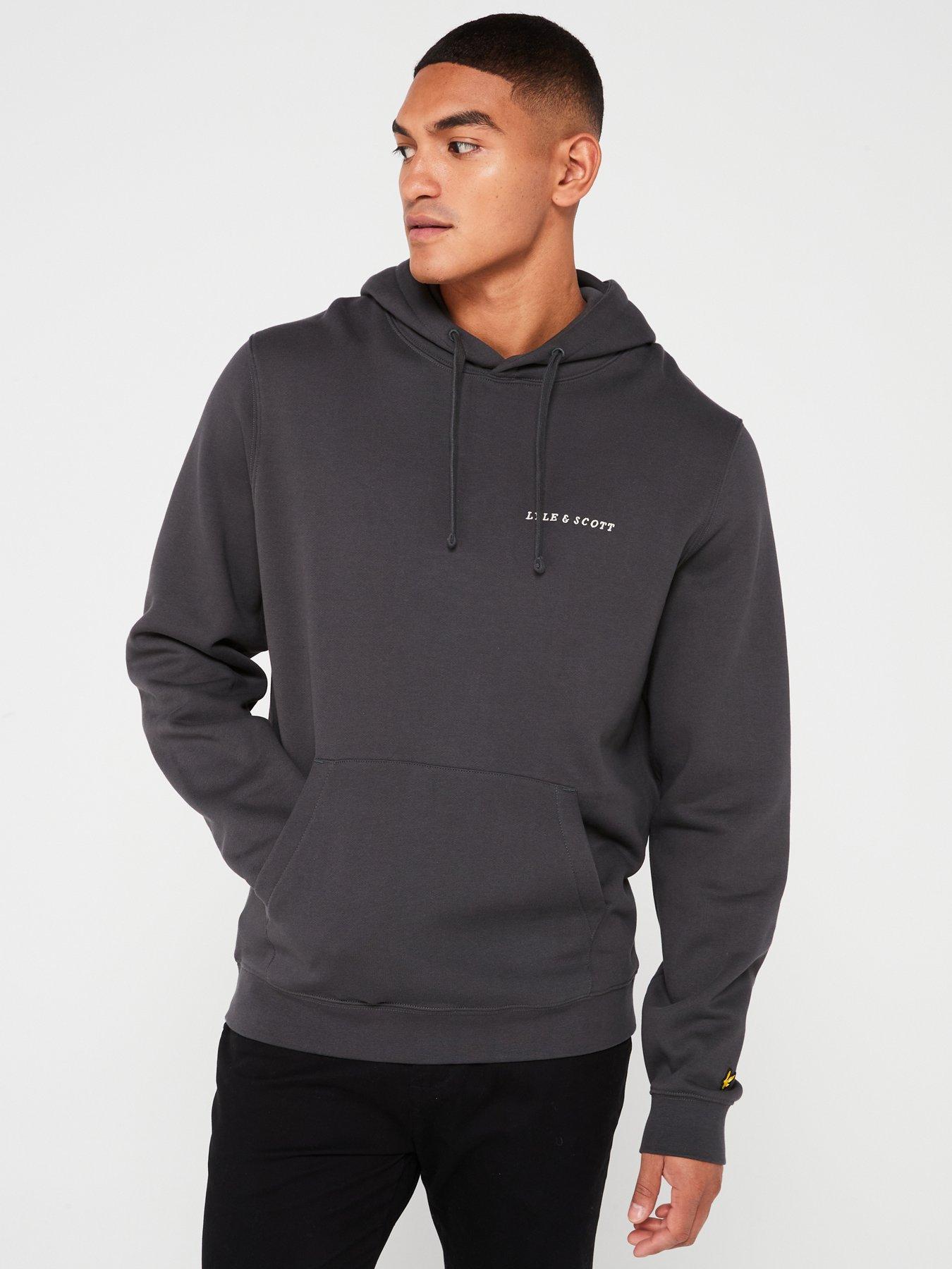 Lyle Scott Lyle Scott Embroidered Overhead Hoodie Dark Grey Very