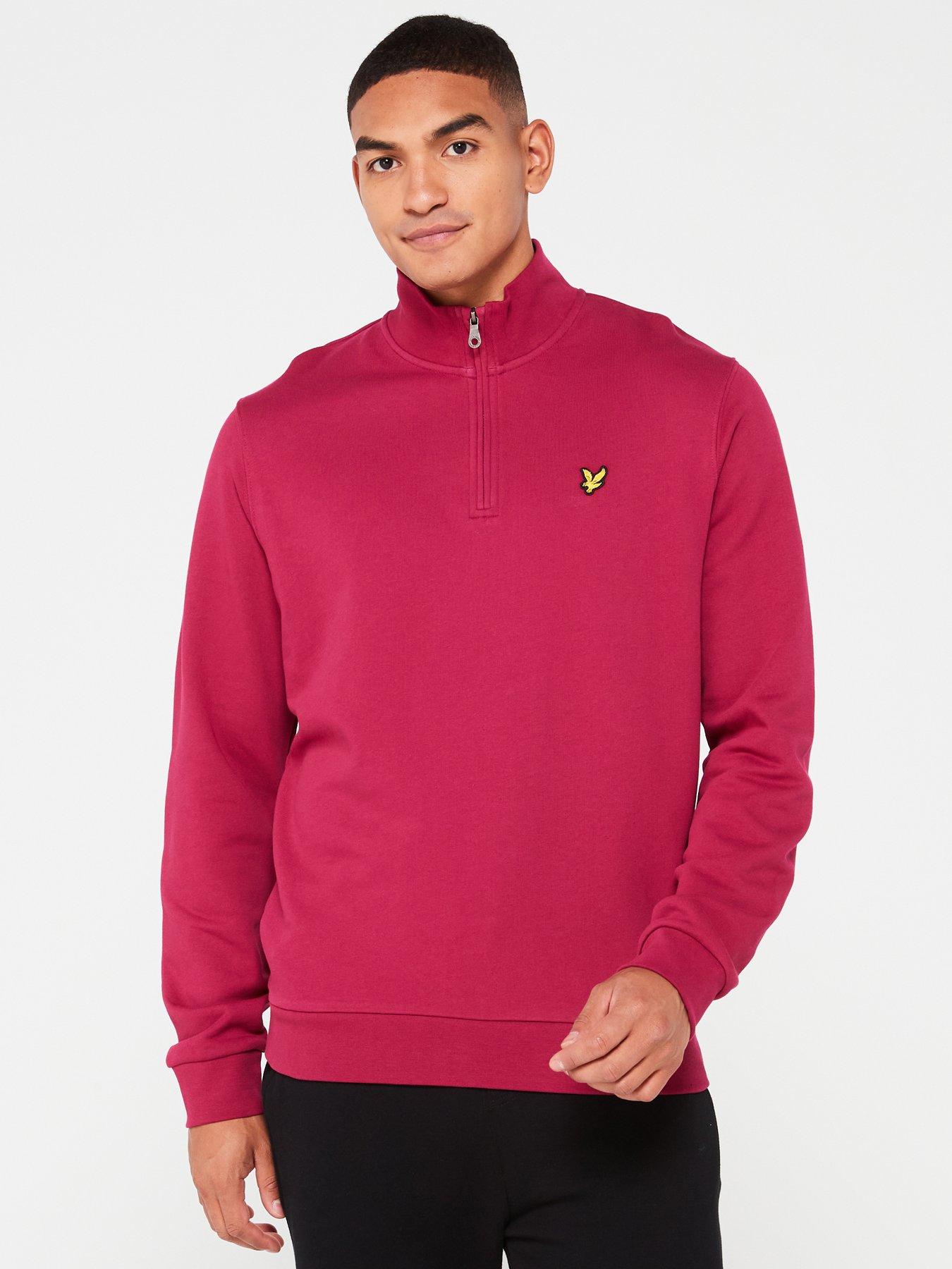 Image 1 of 4 of Lyle & Scott Loopback Quarter Zip Sweat Top - Red