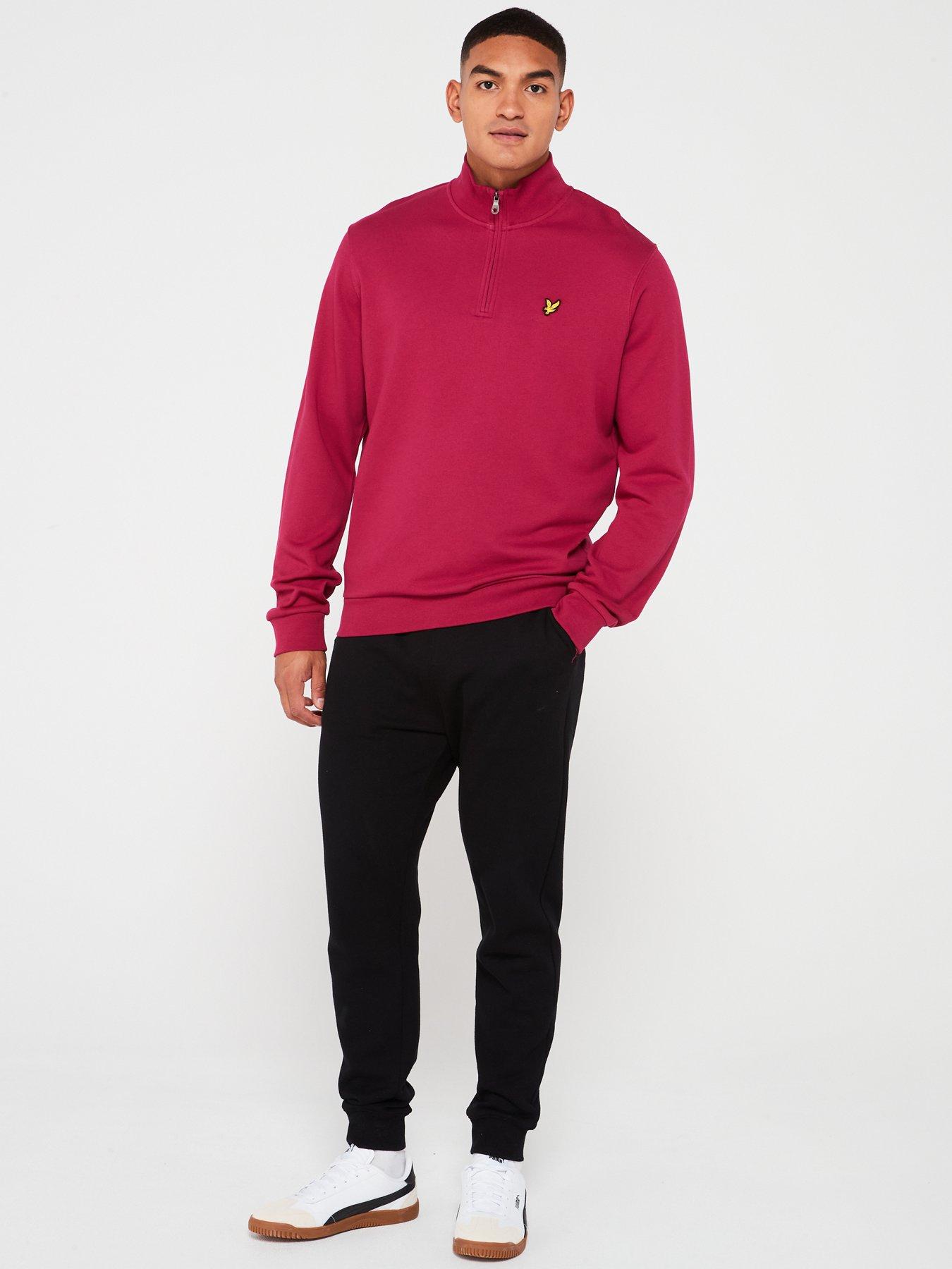Image 3 of 4 of Lyle & Scott Loopback Quarter Zip Sweat Top - Red