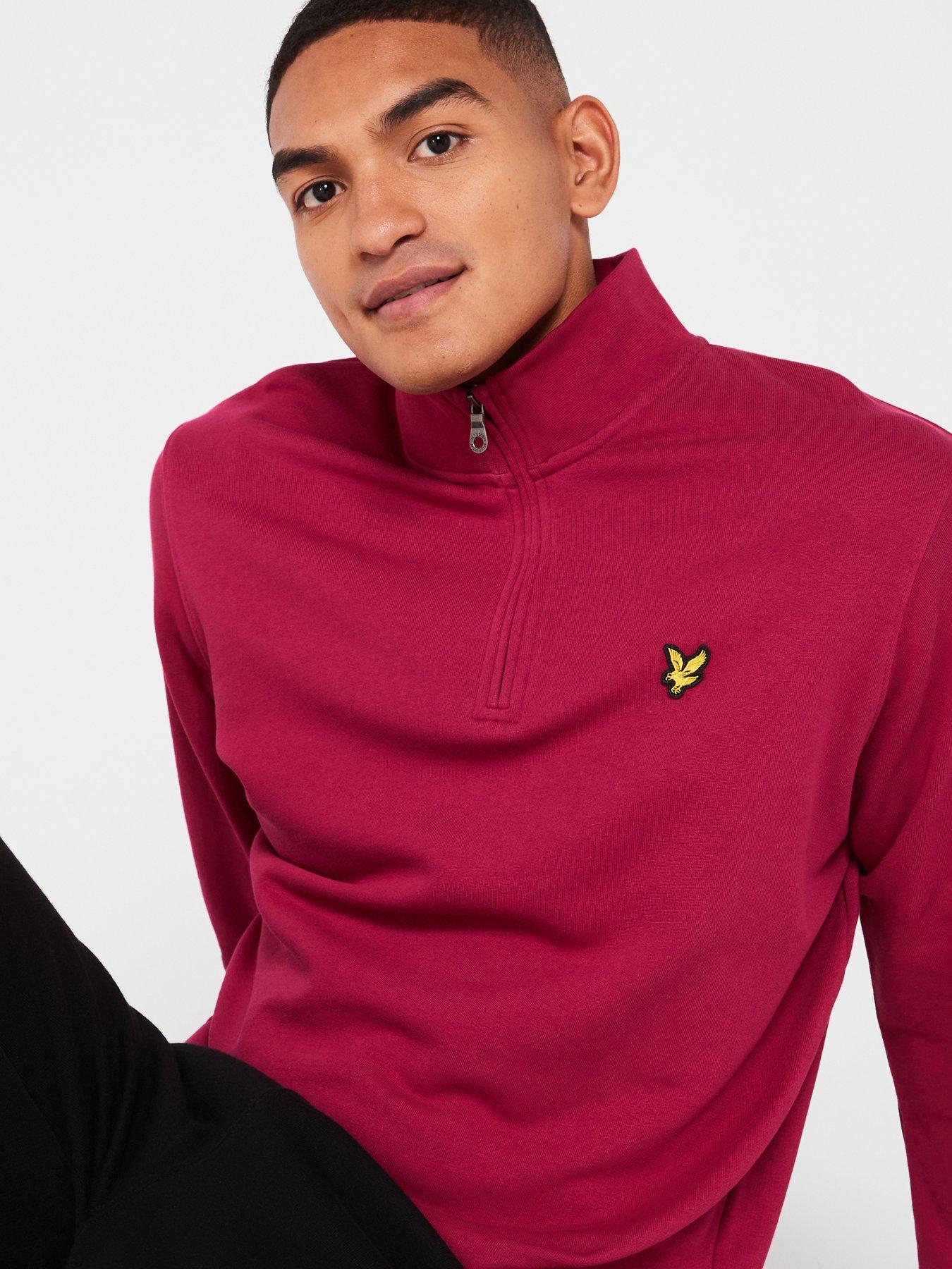 Image 4 of 4 of Lyle & Scott Loopback Quarter Zip Sweat Top - Red