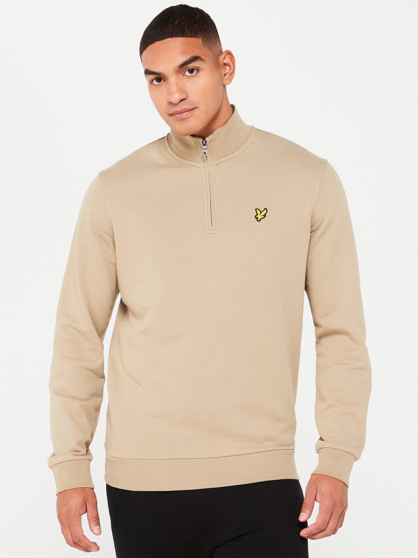 Lyle & Scott Lyle & Scott Loopback Quarter Zip Sweat Top - Khaki