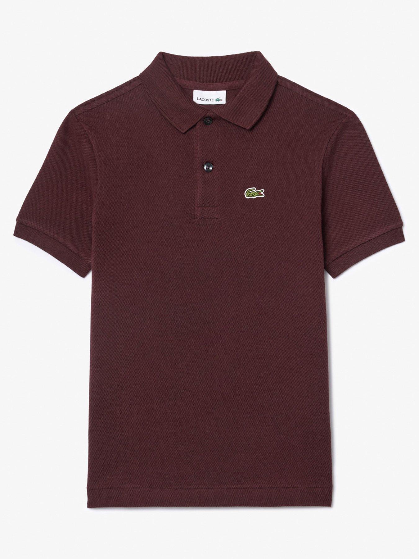 undefined Kids Core Pique Polo Top - Dark Red
