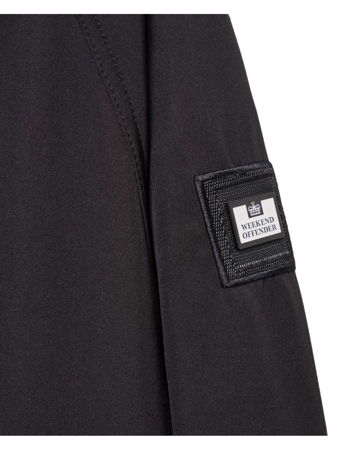 Image 5 of 6 of Weekend Offender Stipe Softshell Hooded Jacket - Black