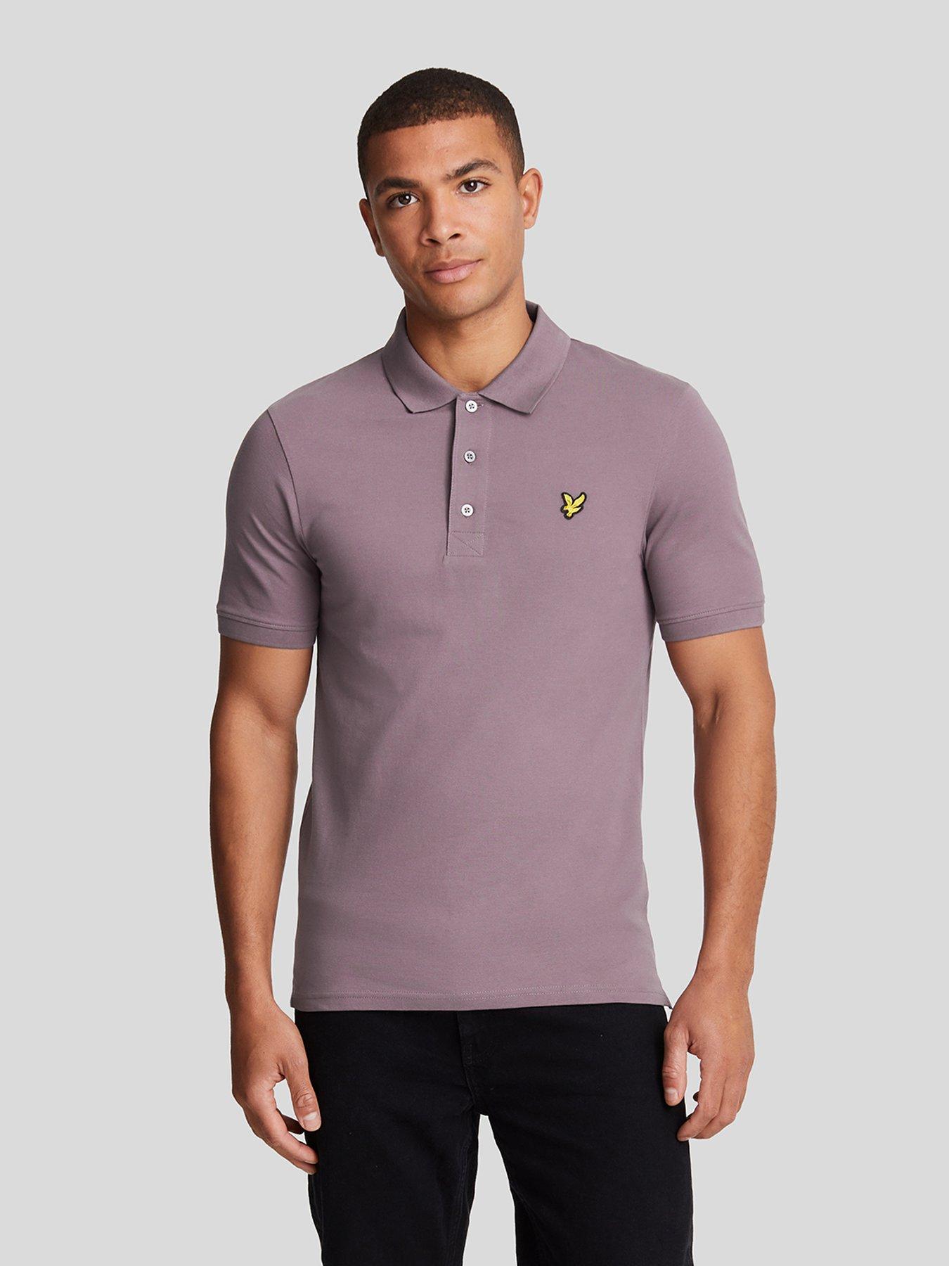 lyle & scott lyle & scott short sleeve regular fit plain polo shirt - purple
