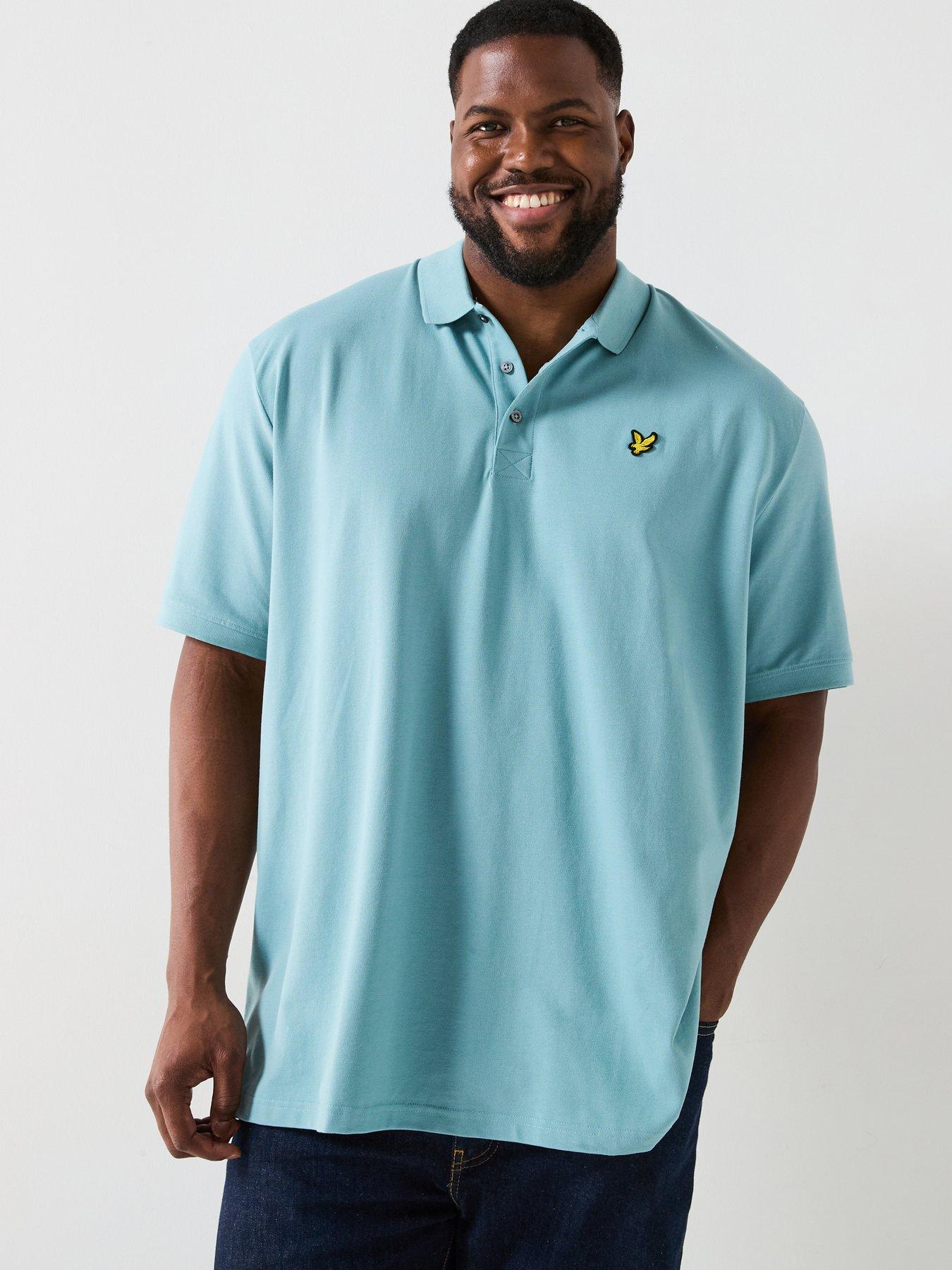 undefined Big Tall Plain Regular Fit Polo Shirt - Blue