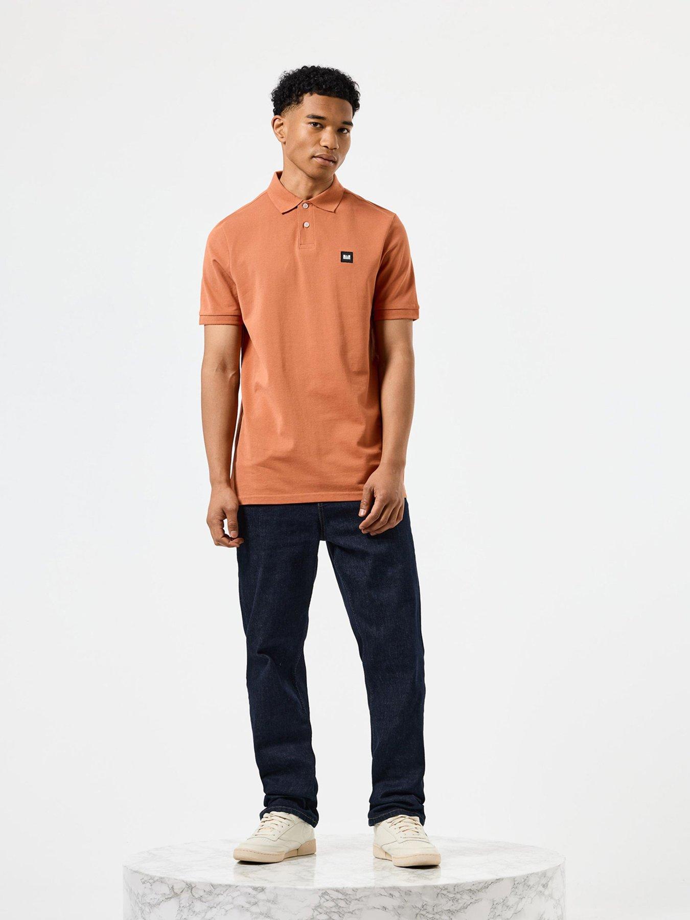 Weekend Offender Caneiros Plain Badge Polo Shirt Orange Very