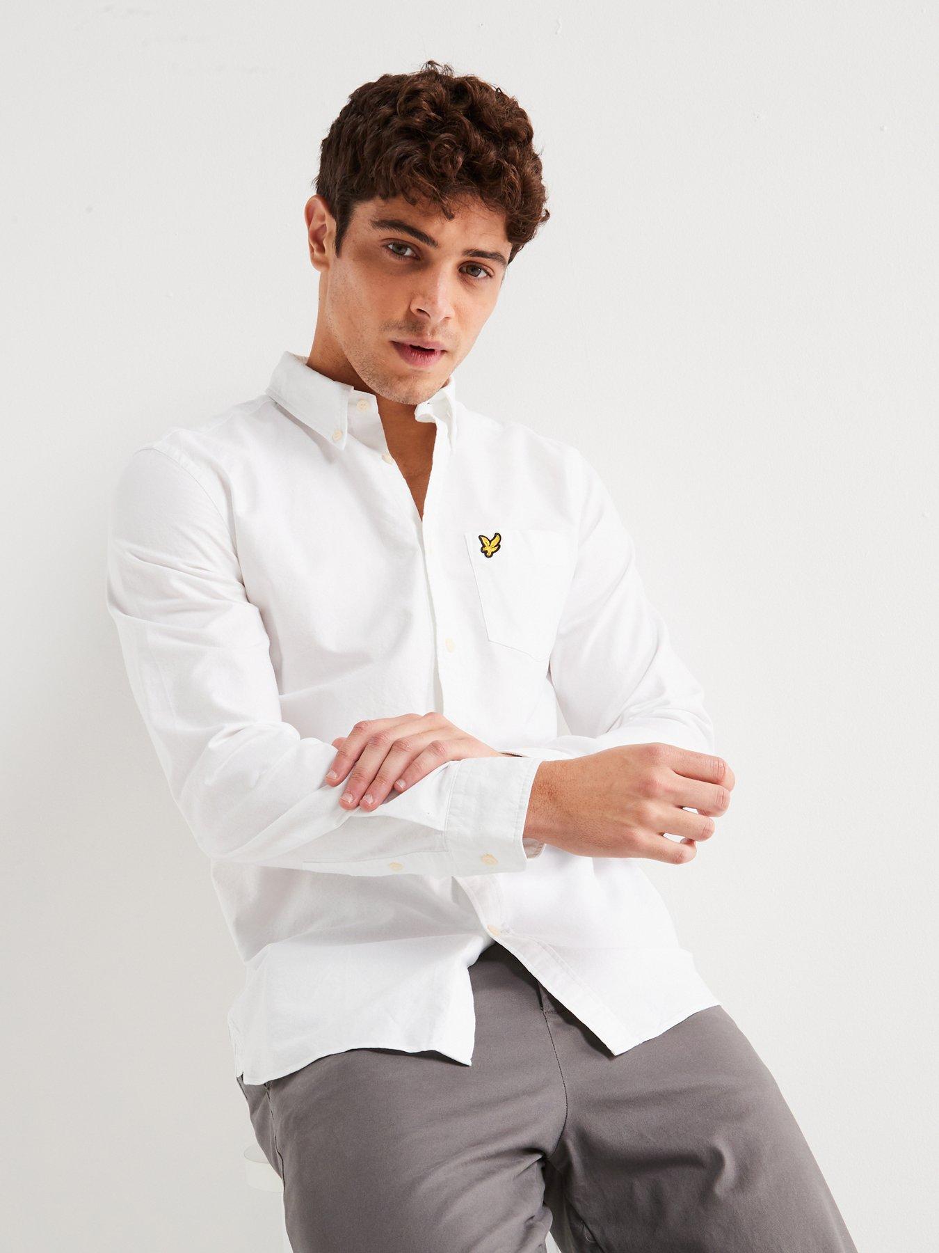 Lyle & Scott Long Sleeve Regular Fit Plain Oxford Shirt - White