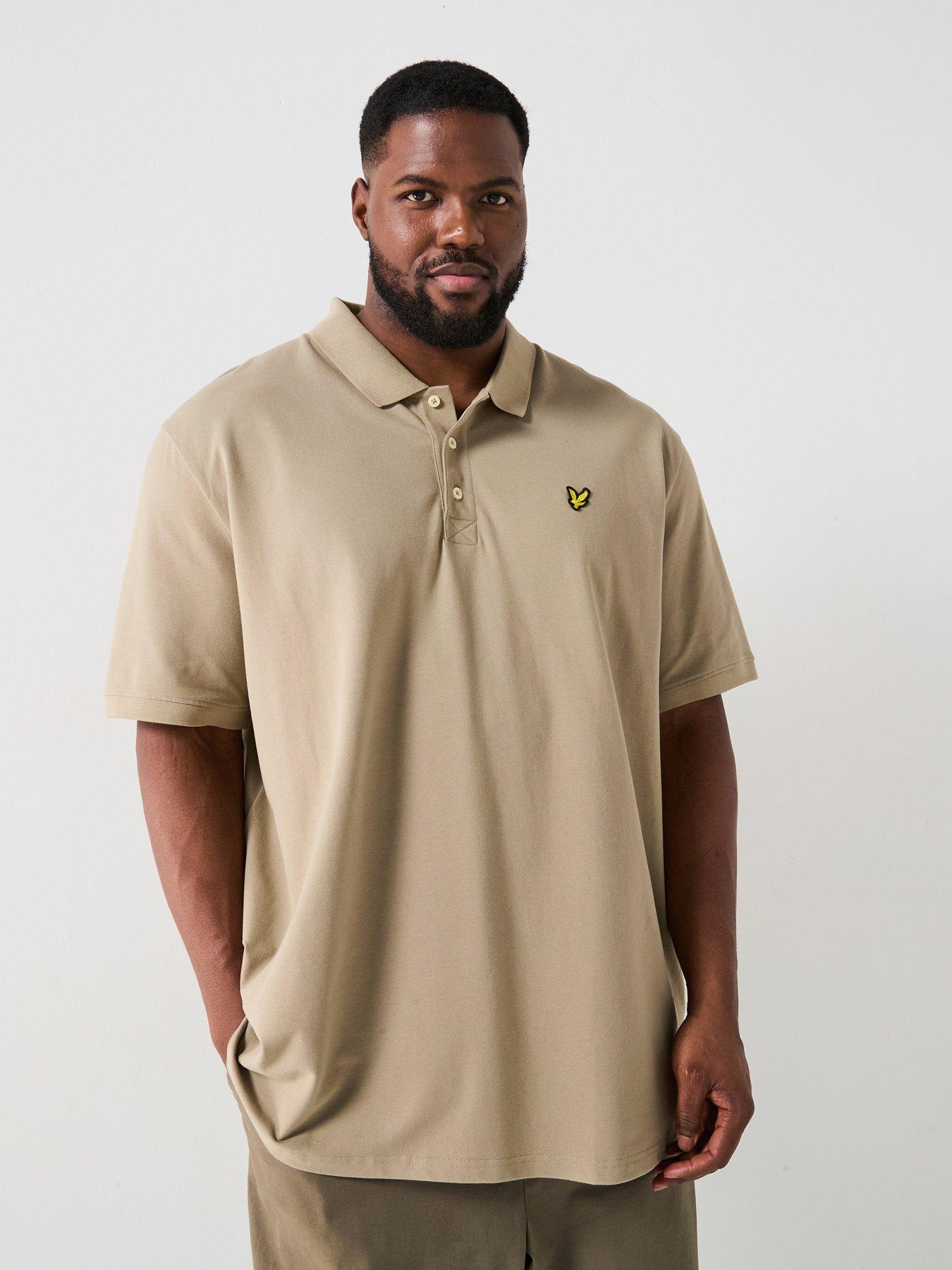 Image 1 of 4 of Lyle & Scott Big Tall Plain Regular Fit Polo Shirt - Khaki