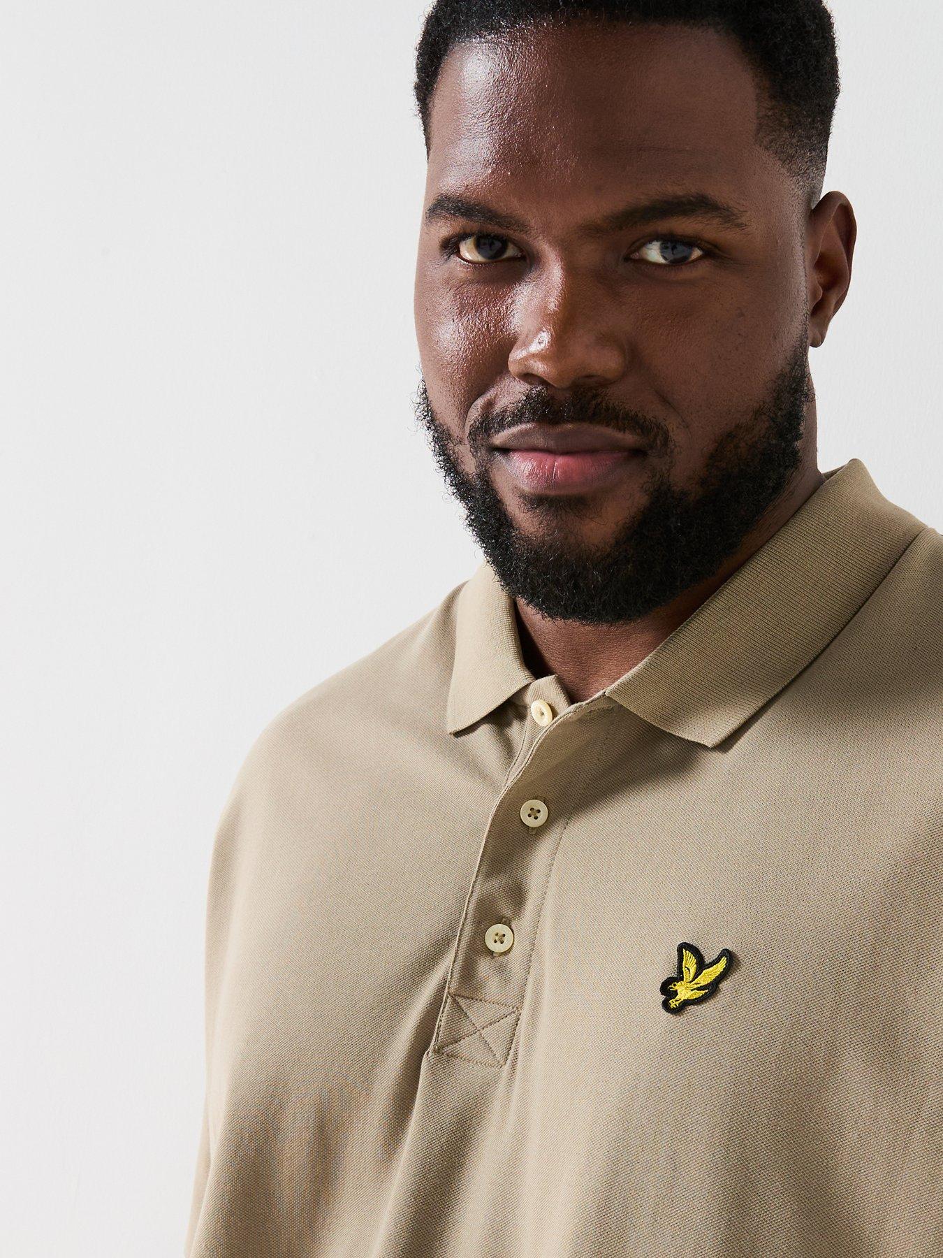 Image 4 of 4 of Lyle & Scott Big Tall Plain Regular Fit Polo Shirt - Khaki