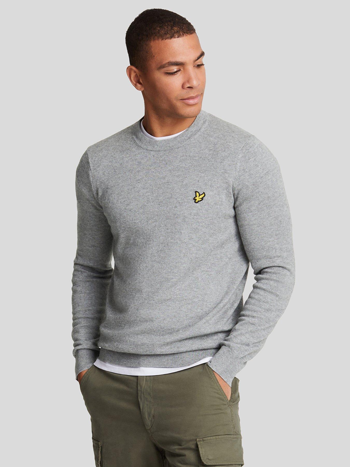 Lyle & Scott Cotton Merino Crew Knitted Jumper - Grey