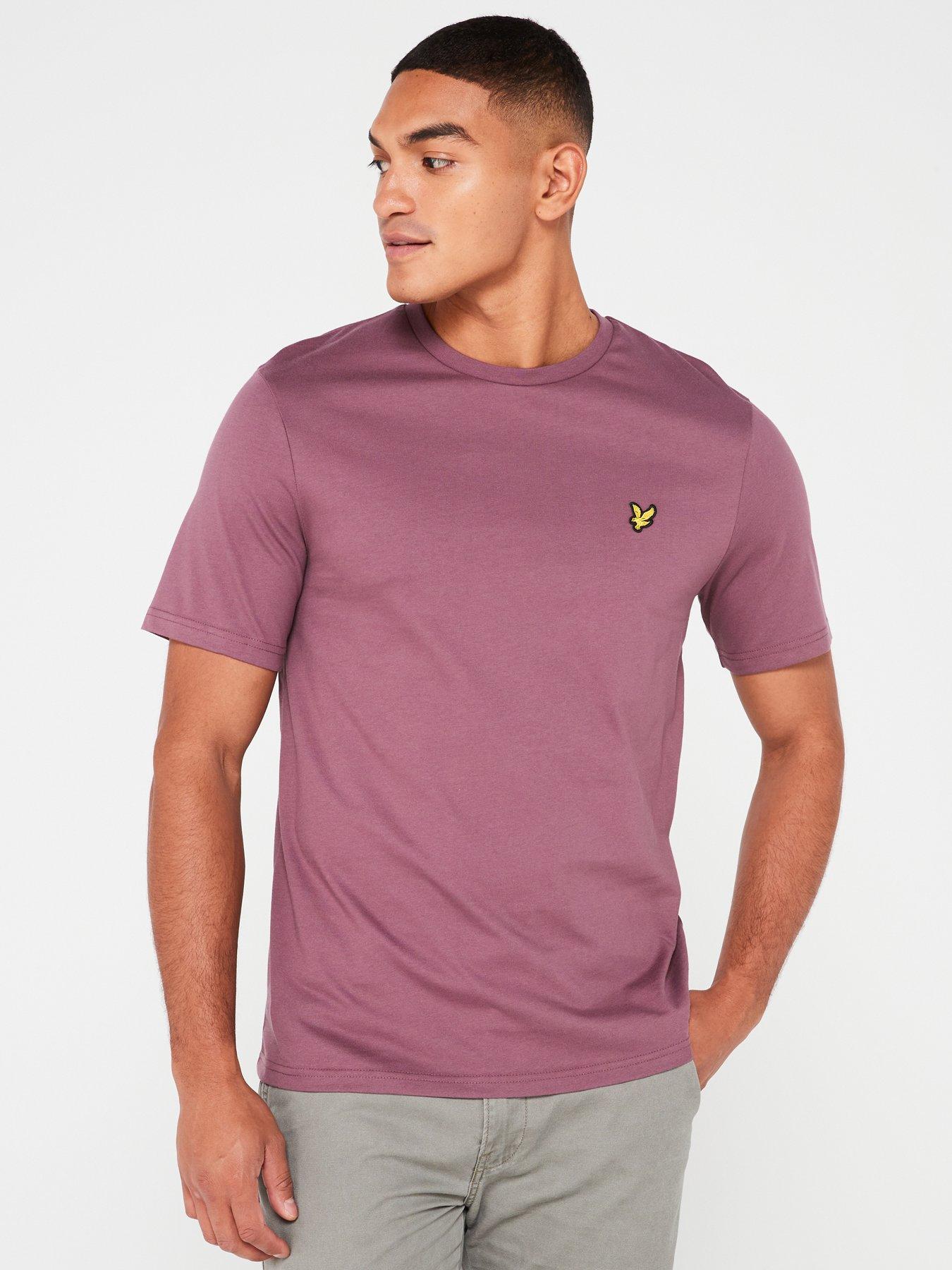 lyle & scott lyle & scott short sleeve regular fit plain t-shirt - purple