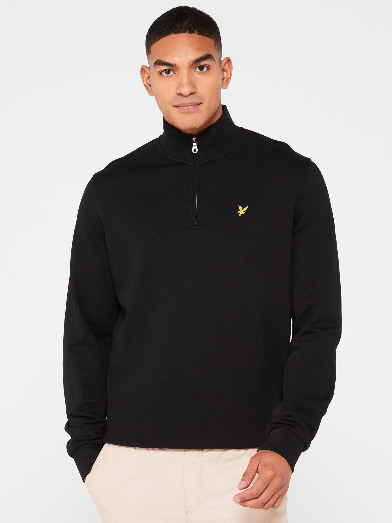 Lyle & Scott Loopback Quarter Zip Sweat Top - Black