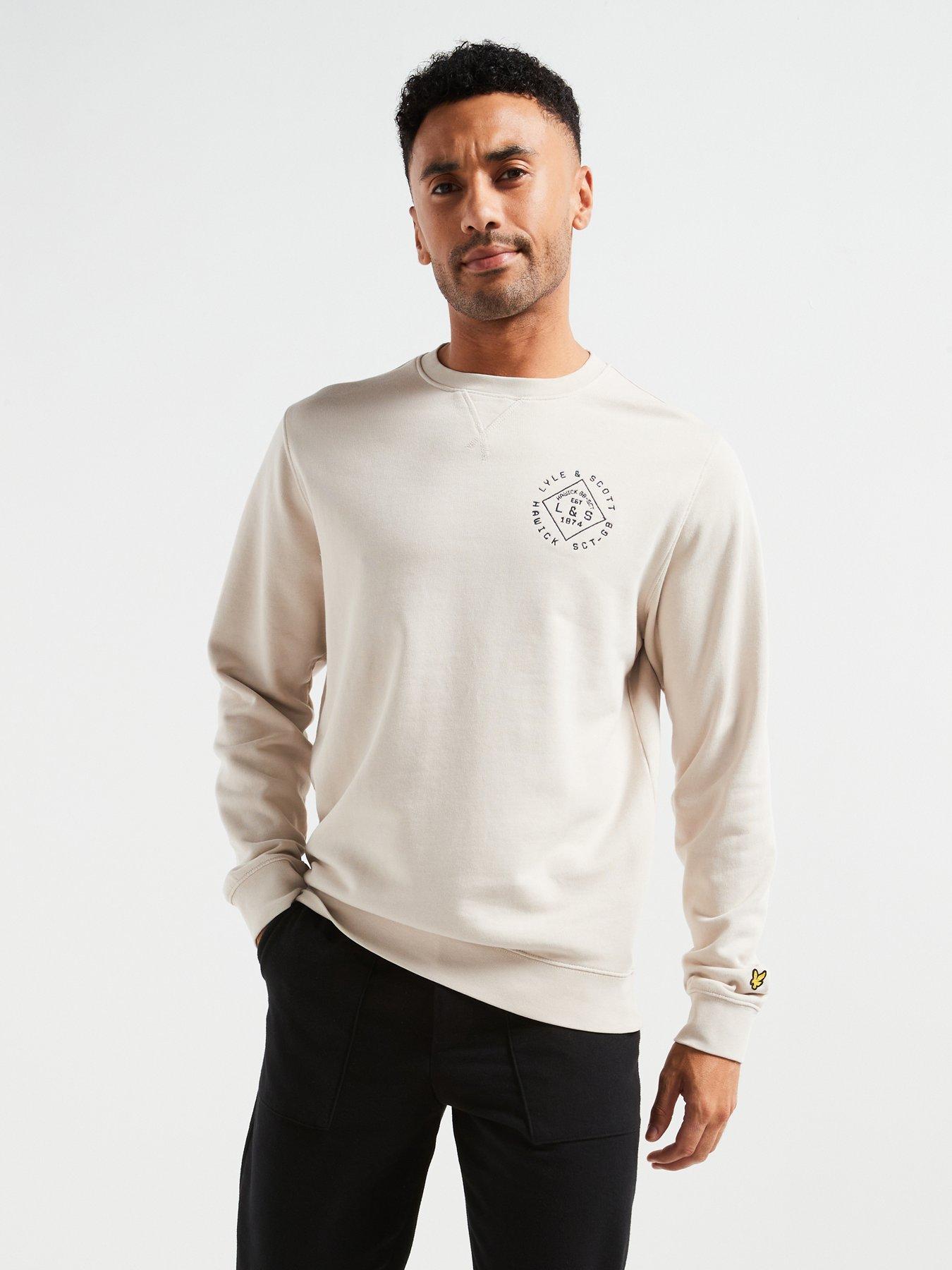 lyle & scott lyle & scott stamp logo crew neck sweat top - off white